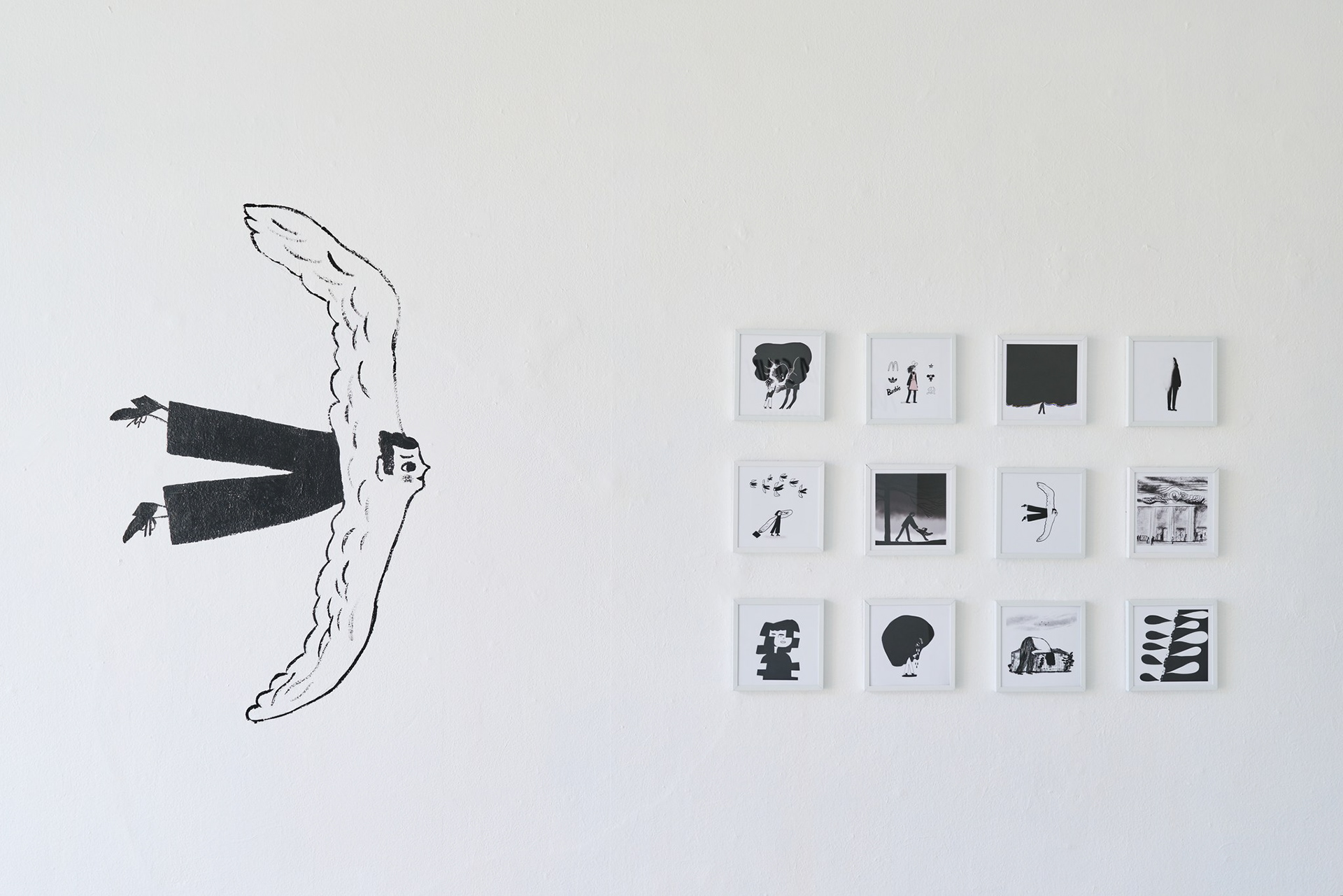 A view of the exhibition wall.