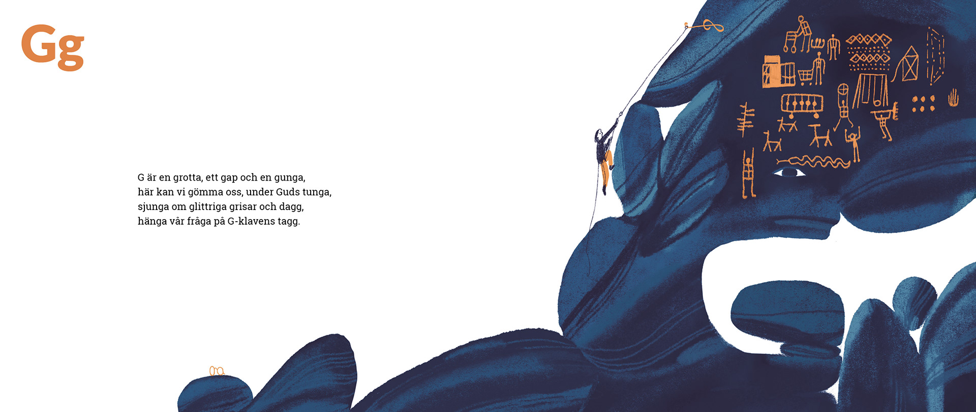 Excerpt from Bokstavsvärldar Text: Henrika Andresson, illustration: Maria Sann
