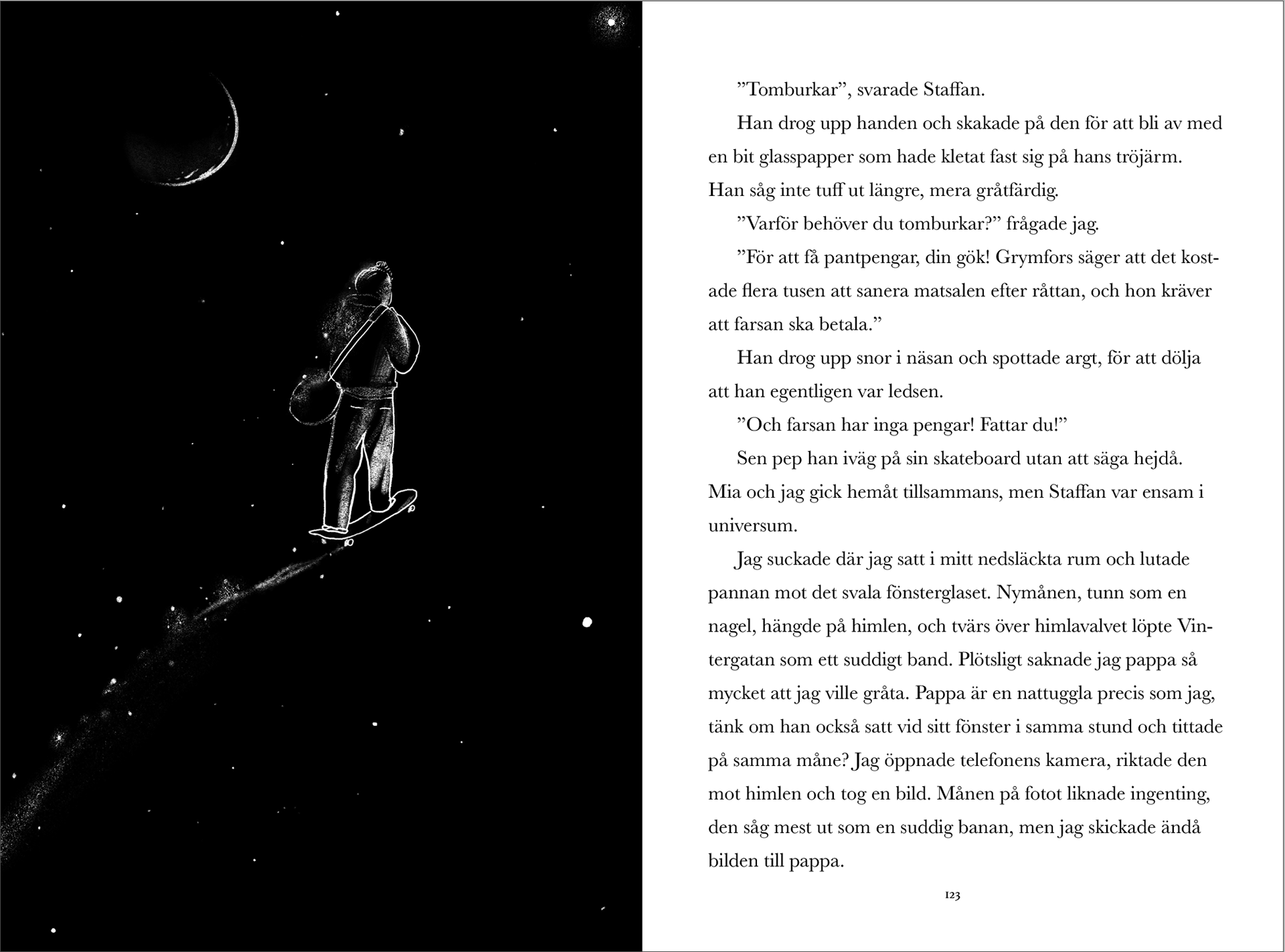Illustration from the book Tusen timmar tystnad
