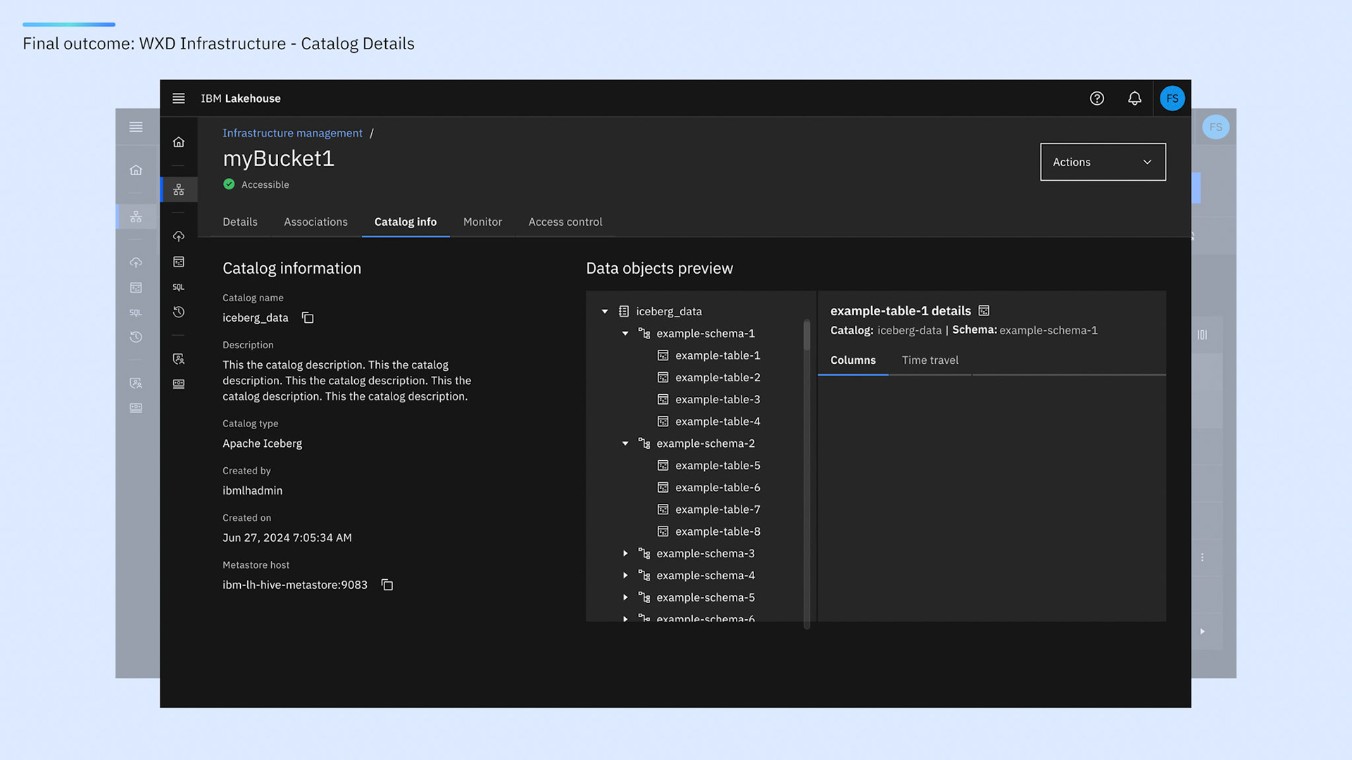 WXD: Storage drill-in - Catalog info