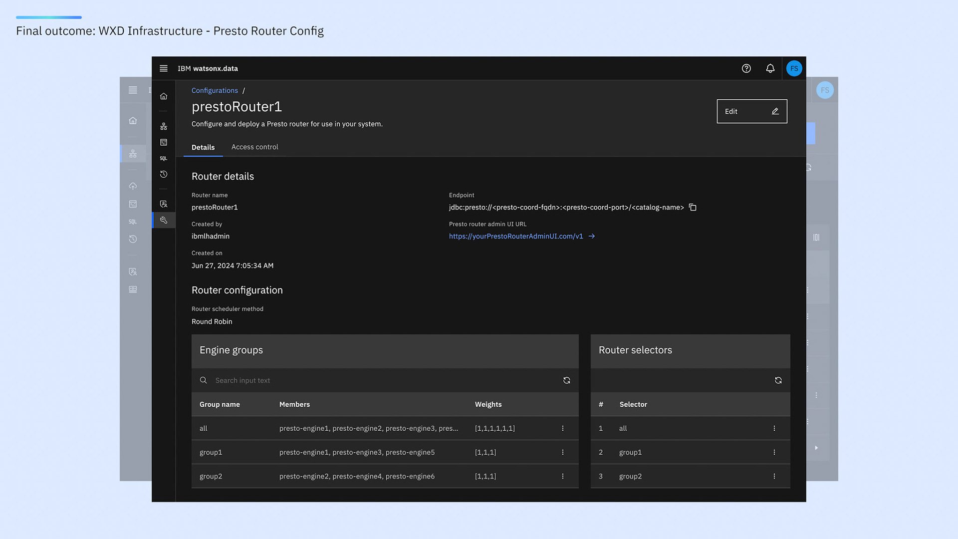 WXD: Presto router configuration