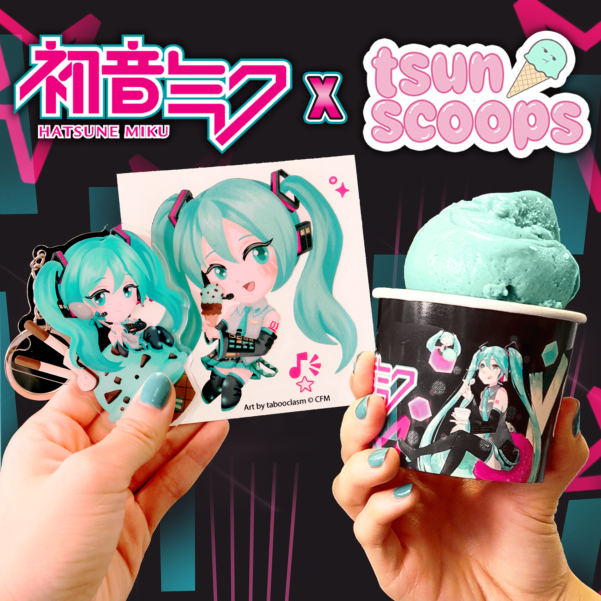 Ice Cream Cup Design & Merchandise Design for HATSUNE MIKU [CRYPTON FUTURE MEDIA]