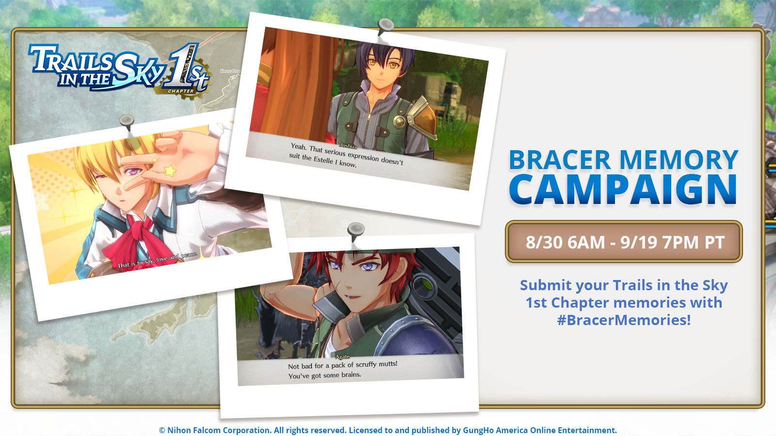 SNS Banner for Trails in the Sky 1st Chapter Community Event. Made with Adobe Photoshop.