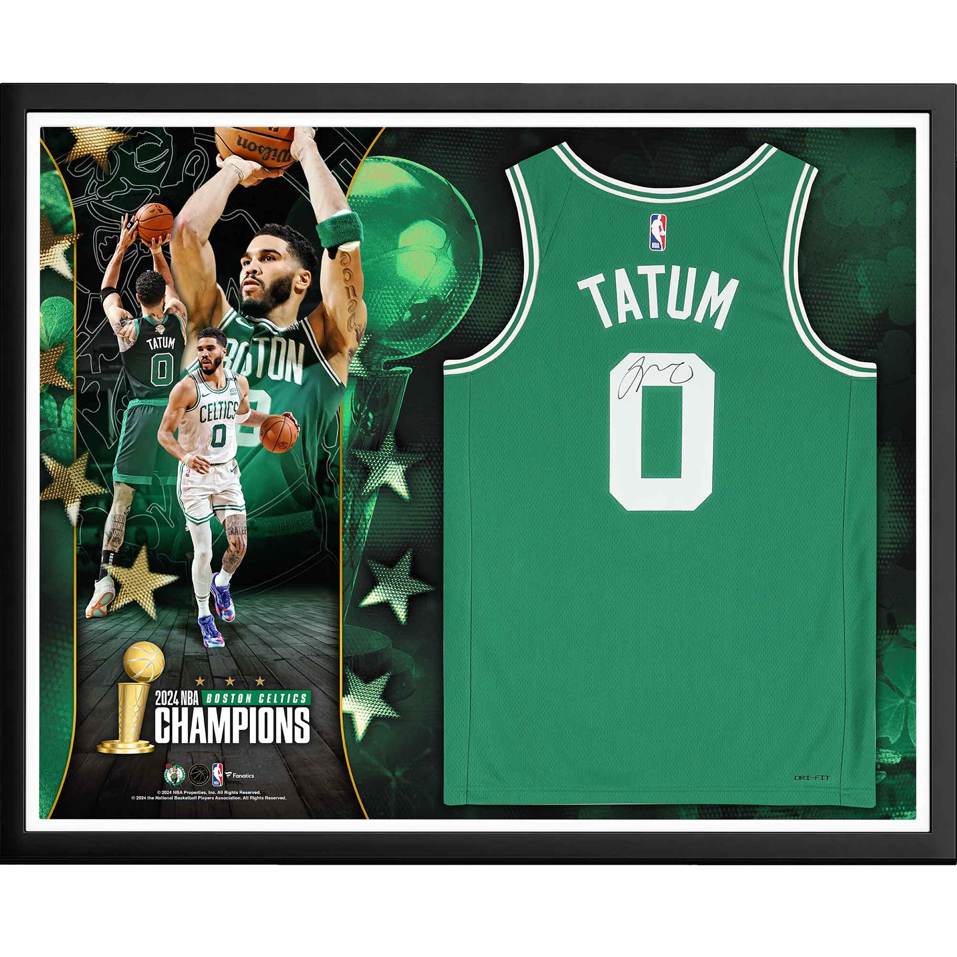 32s40 Jersey Collage featuring an autographed Jayson Tatum jesrey.