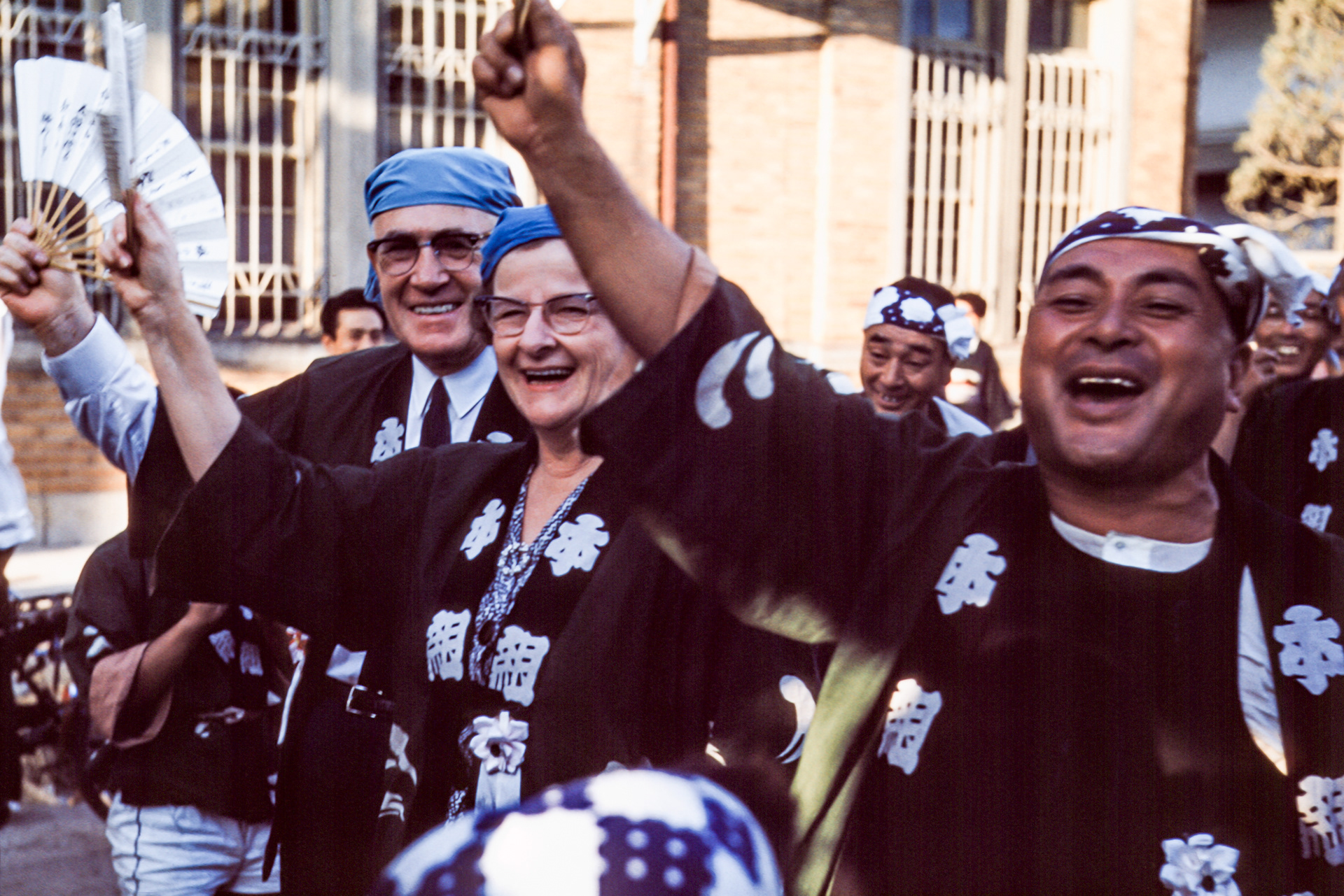Millard and Marie in the blue head gear