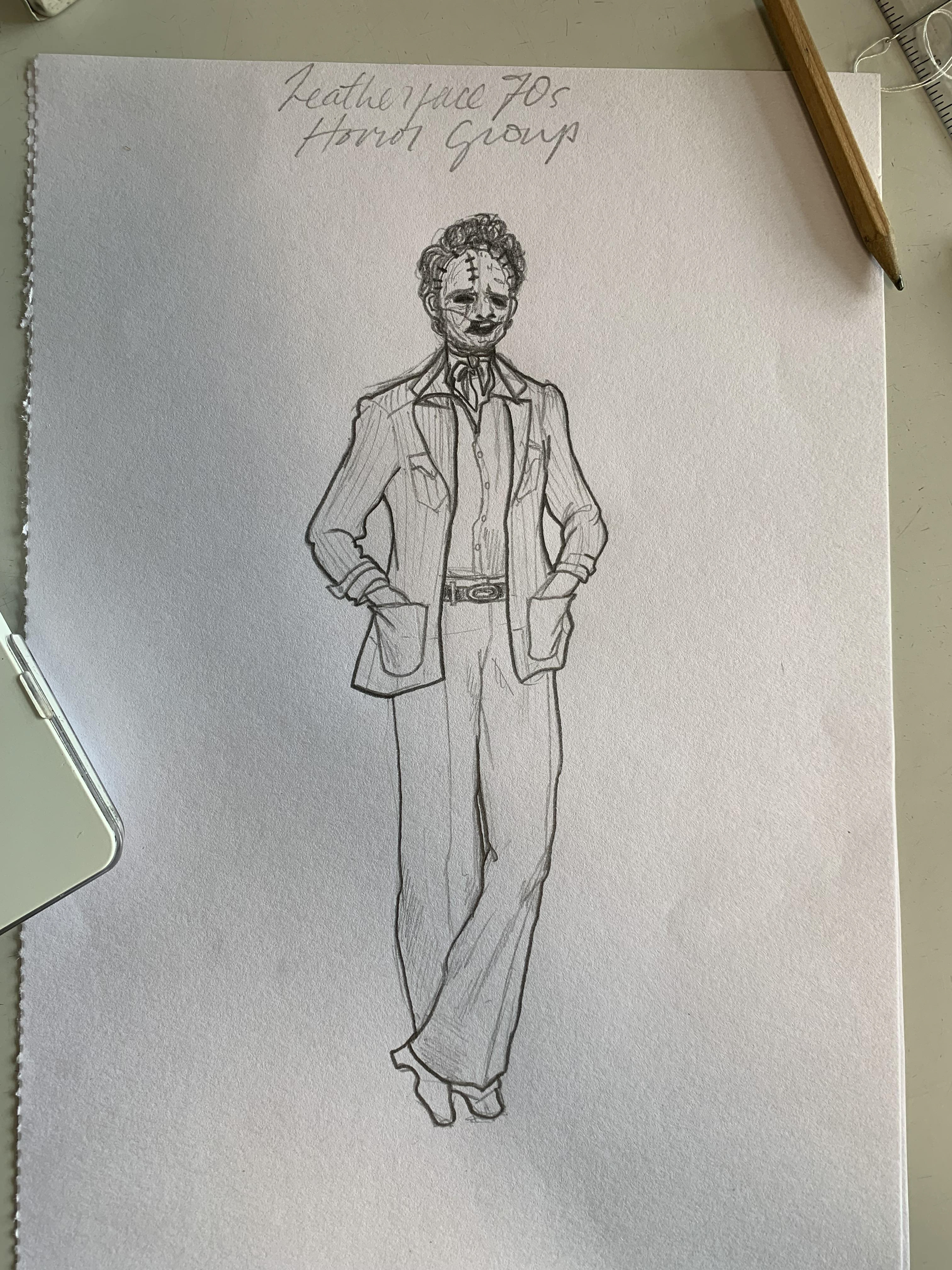 My design for Leatherface 70s leisure suit