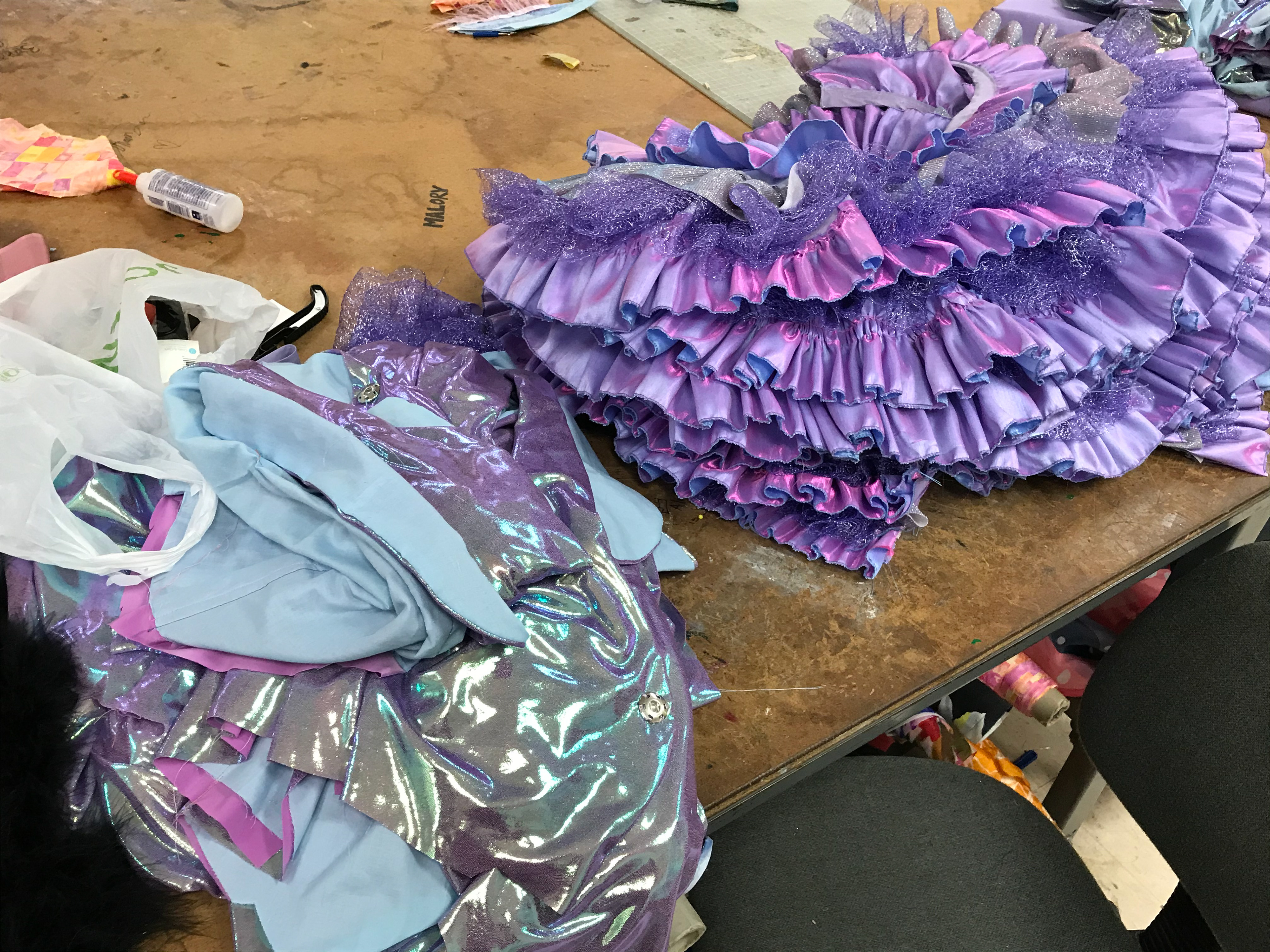 Telephone Girls' skirts, which I helped construct while on the costume crew for Crazy For You.