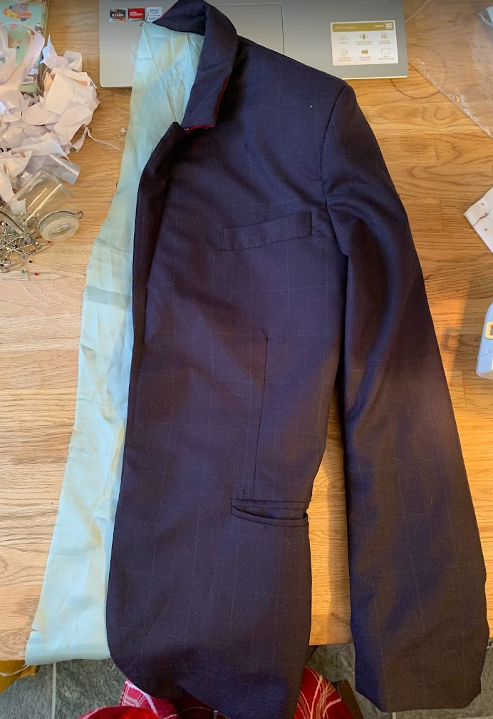Tailored jacket project with open centre back for sewing evaluation