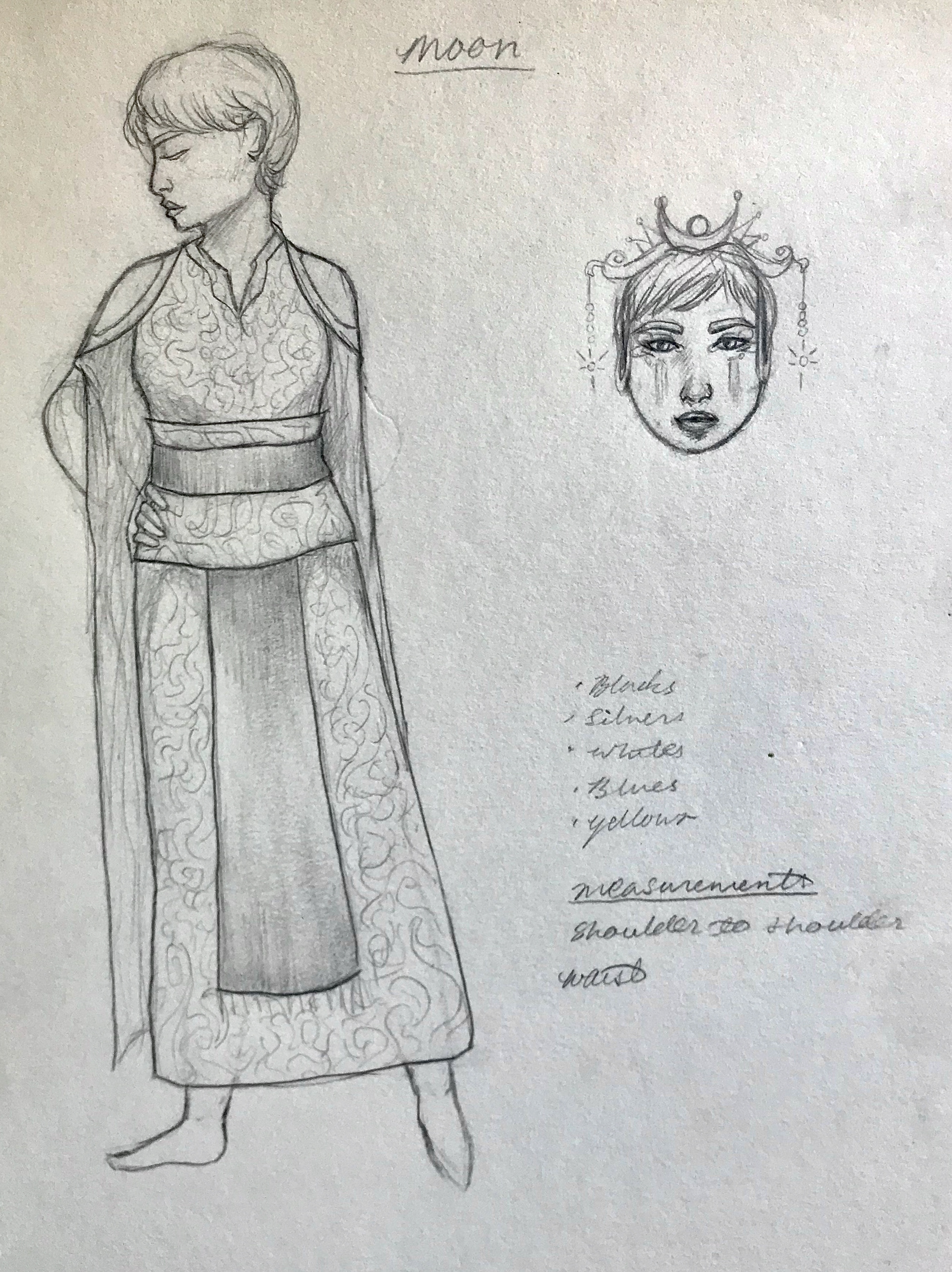 Original concept for Moon character