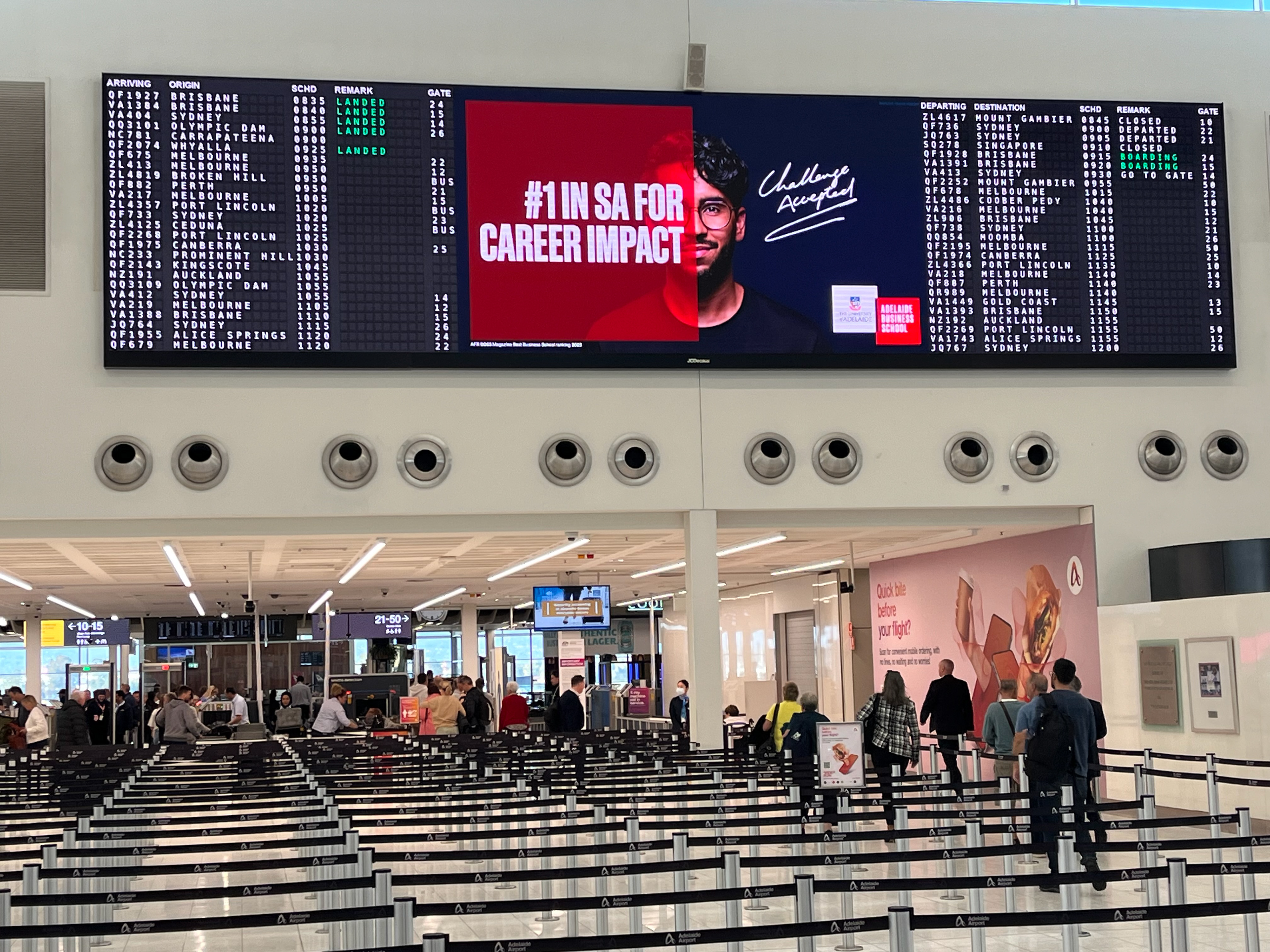 JCDecaux Adelaide Airport (Security Check In) | 3.9mm, 13mW x 3mH