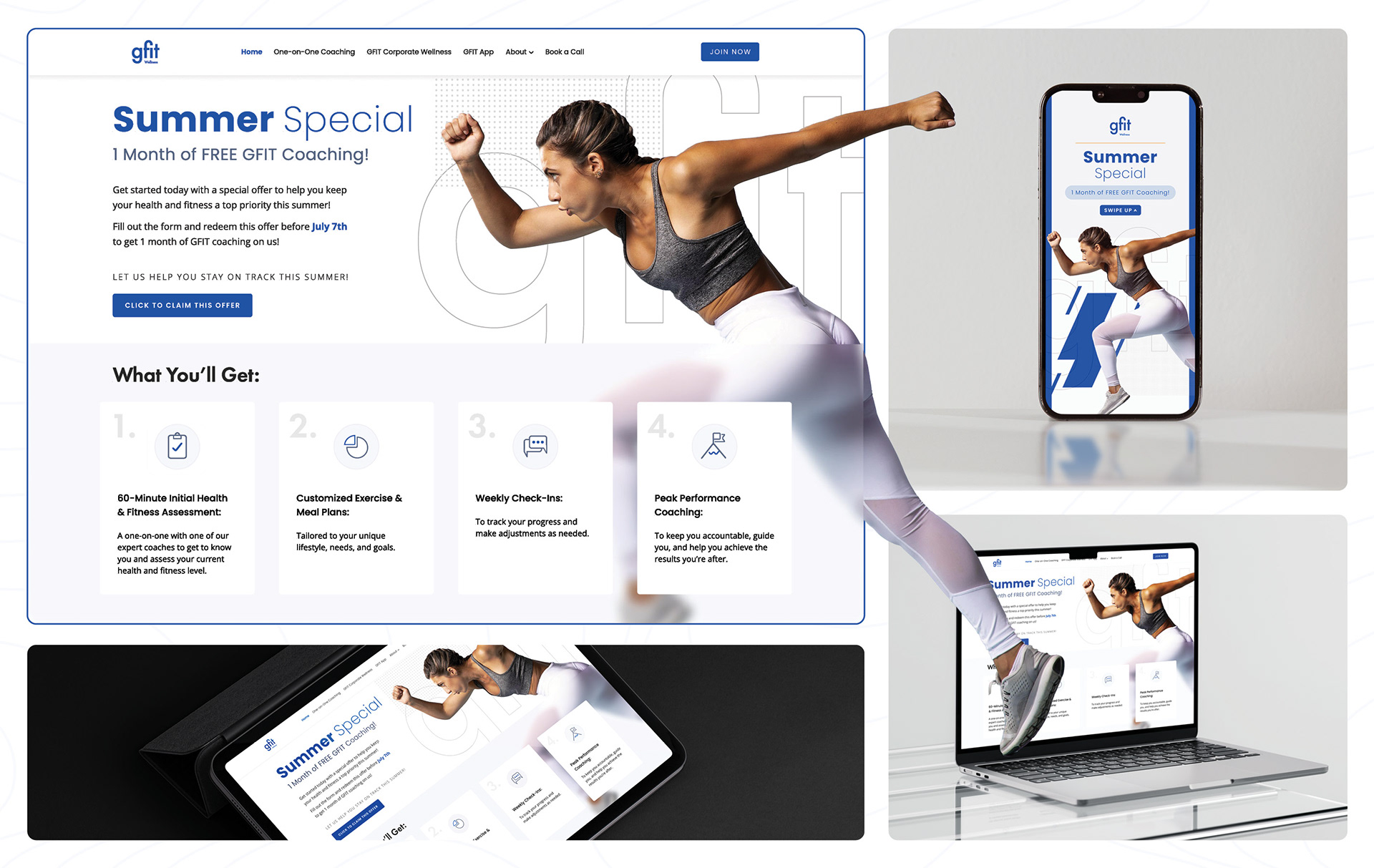 GFIT Wellness | Landing Page & Instagram Story Mockup