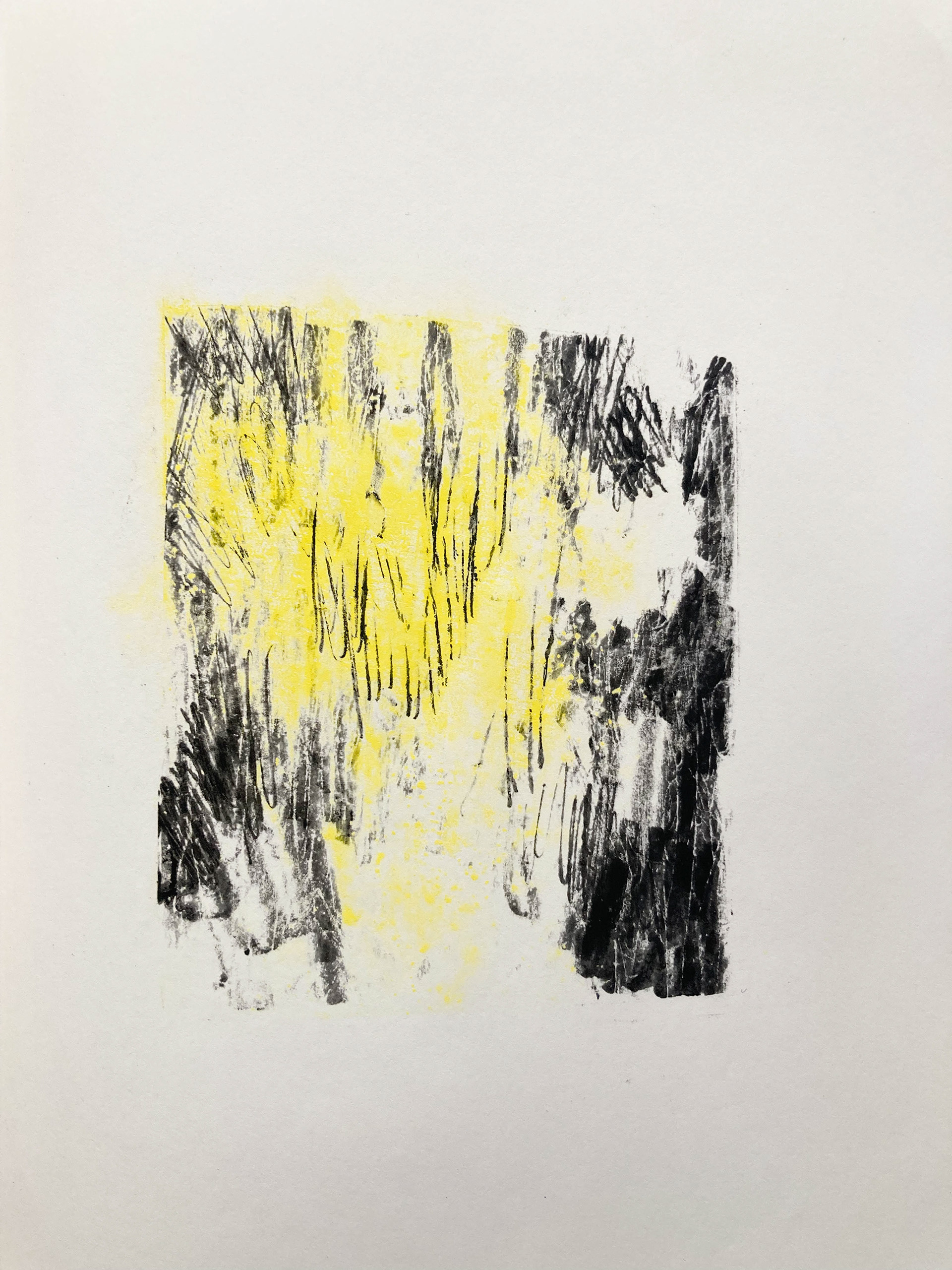 sans titre : pigment - pastel à l'huile sur papier - 19x25 cm