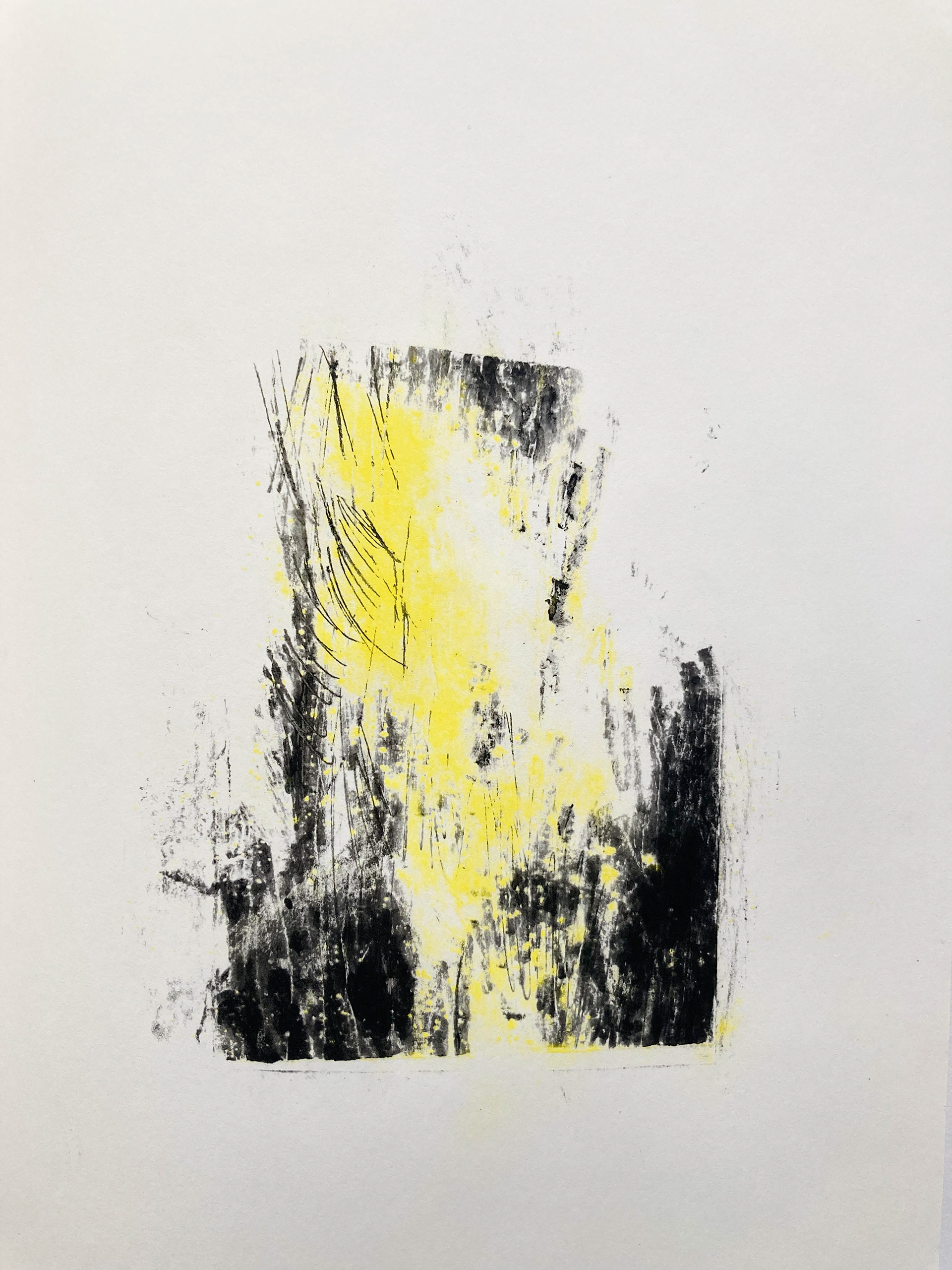 sans titre : pigment - pastel à l'huile sur papier - 19x25 cm