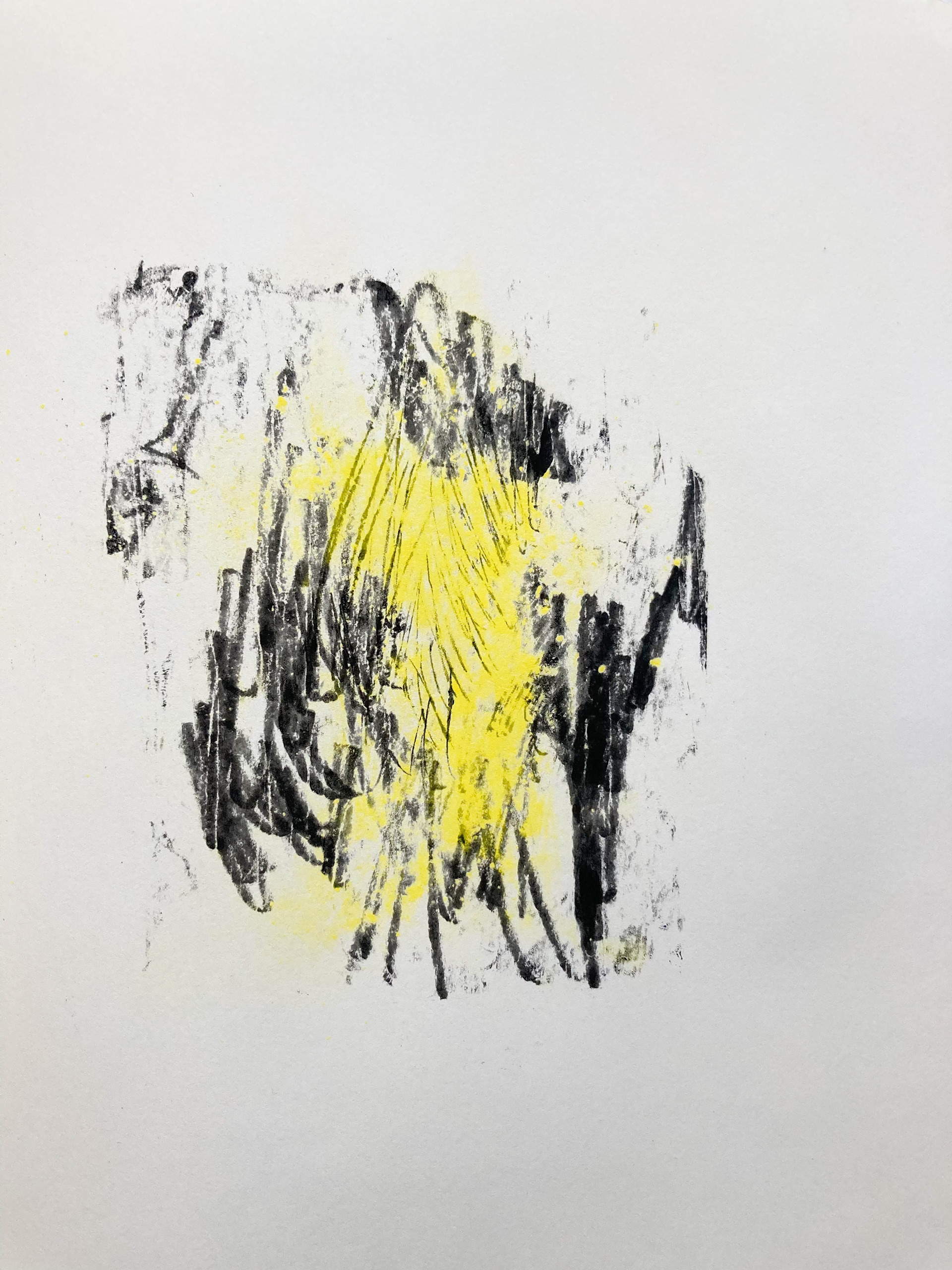 sans titre : pigment - pastel à l'huile sur papier - 19x25 cm