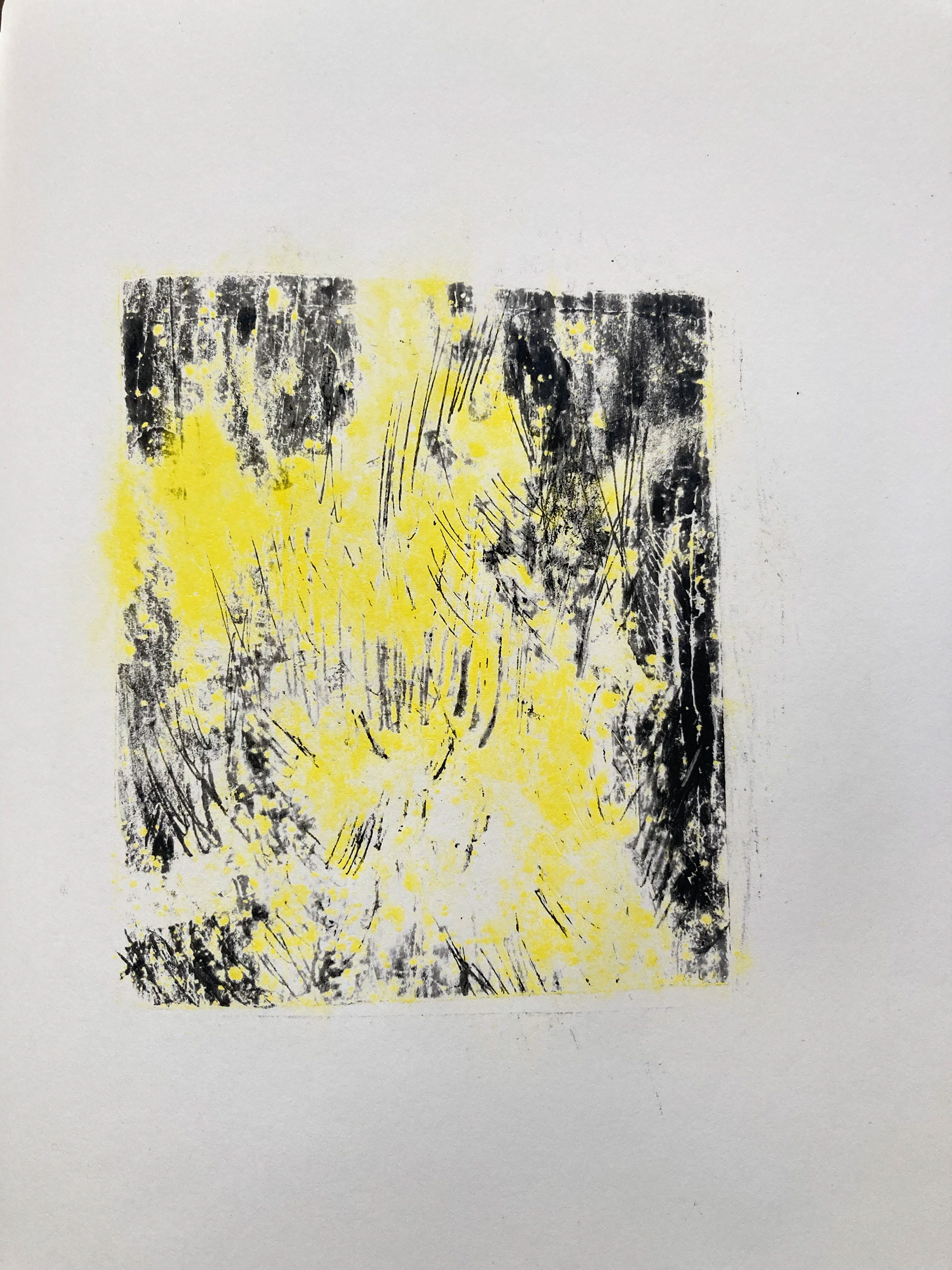 sans titre : pigment - pastel à l'huile sur papier - 19x25 cm