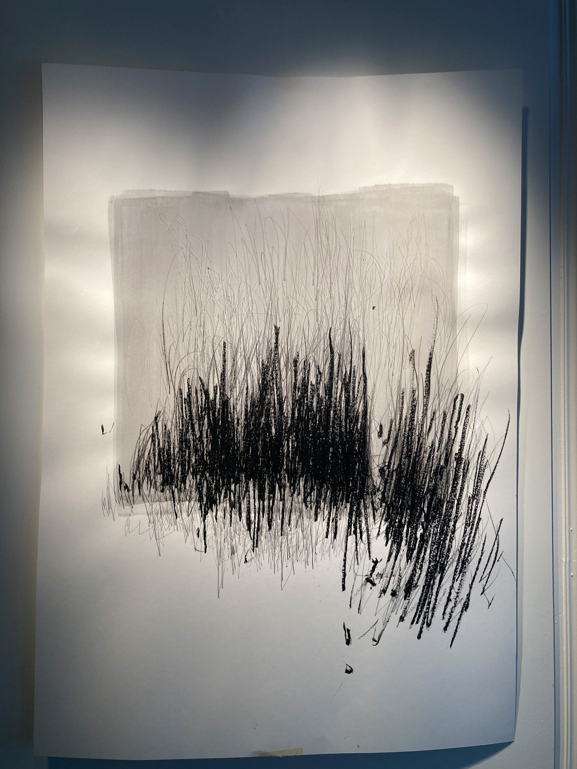 encre sur papier et pastels à l'huile