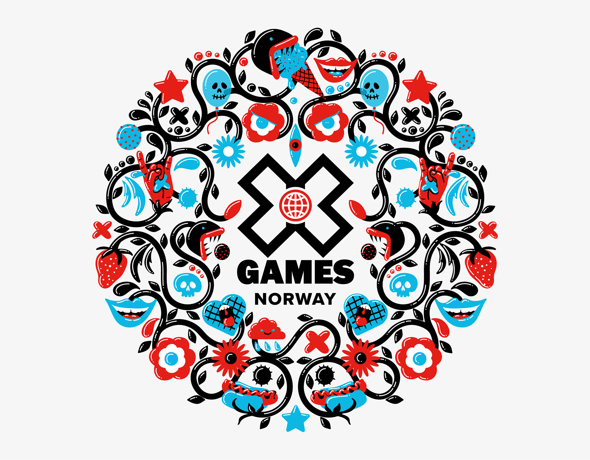 X games 2018 logo på hvit bakgrunn