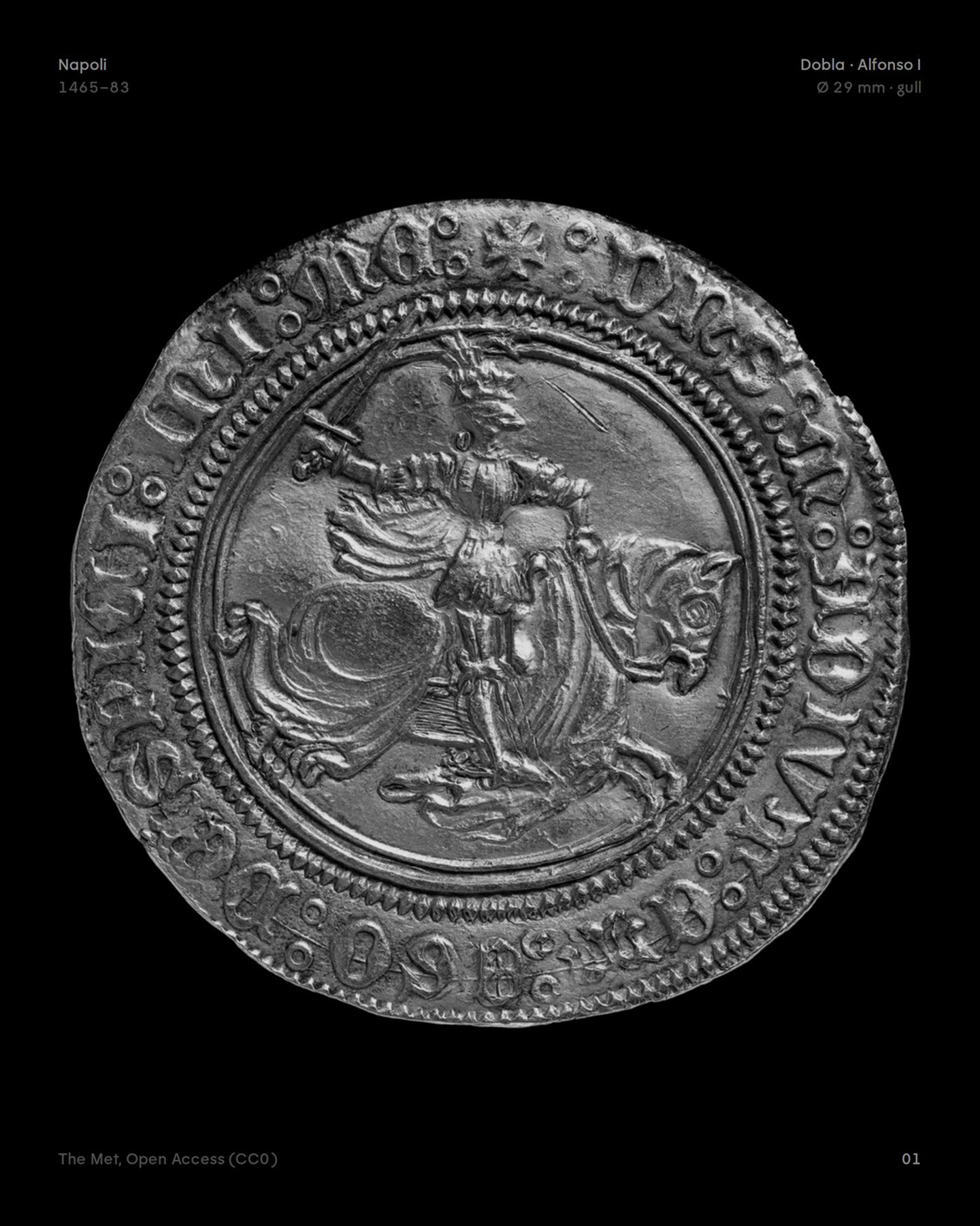 Dobla fra Napoli, Alfonso I, 1465–83. The Met Open Access.