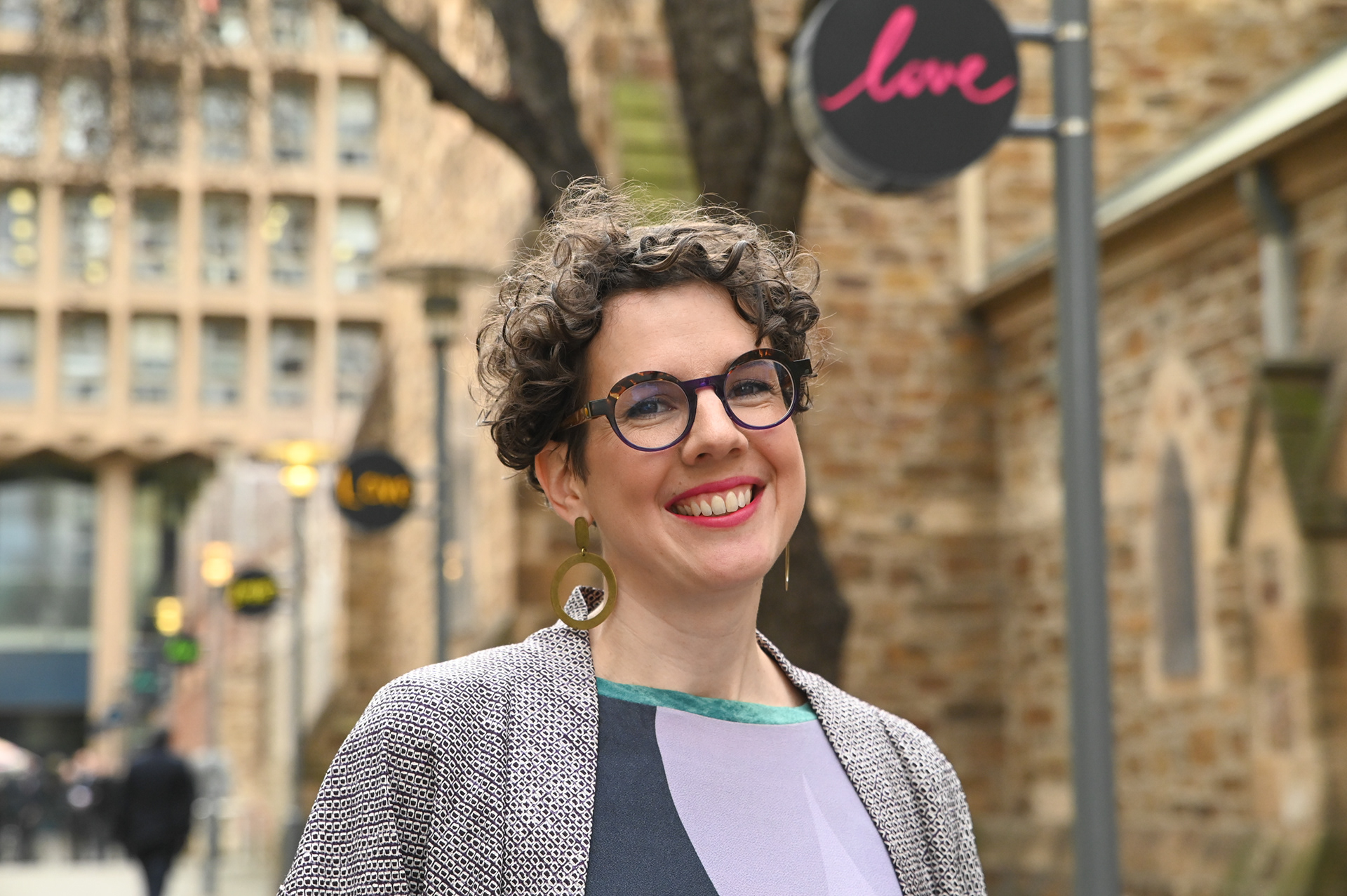 Heidi Kenyon, The Street of Love, 2022. Paul Kelly Lane public artwork commissioned by City of Adelaide, City of Music Laneways. Fabricated by Iguana Creative. Photography by Catherine Leo.