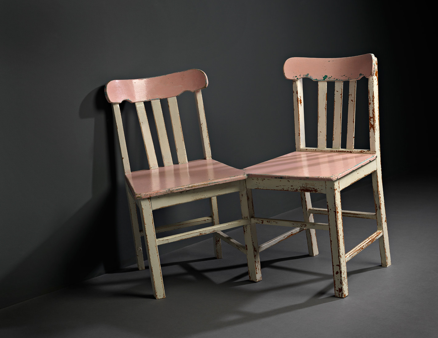 They were always going to be like this, 2013, found chairs and mixed media. 78 x 98 x 54 cm. Photography: Grant Hancock