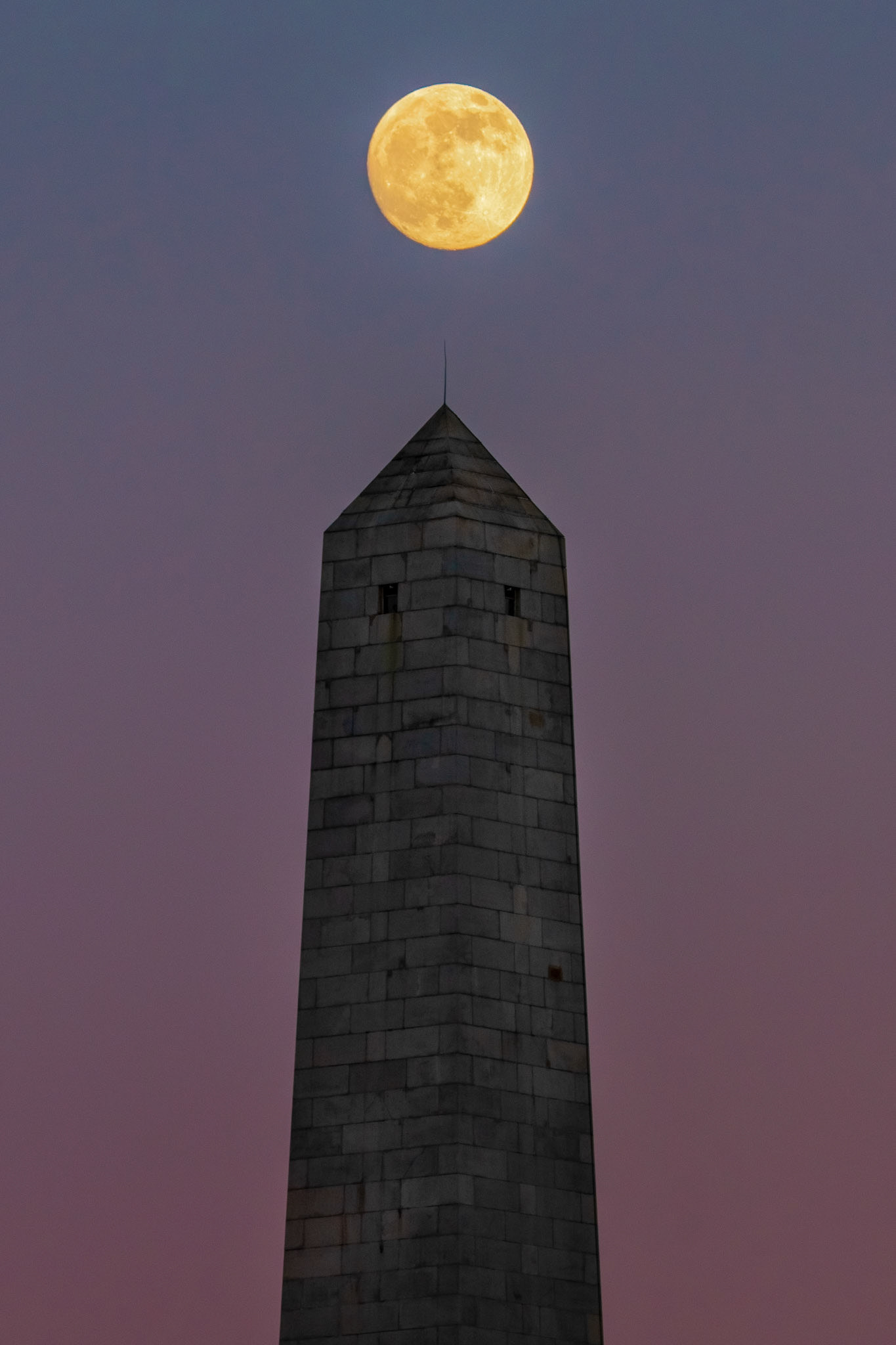 Last Full Moon 2020 Over BH Monument