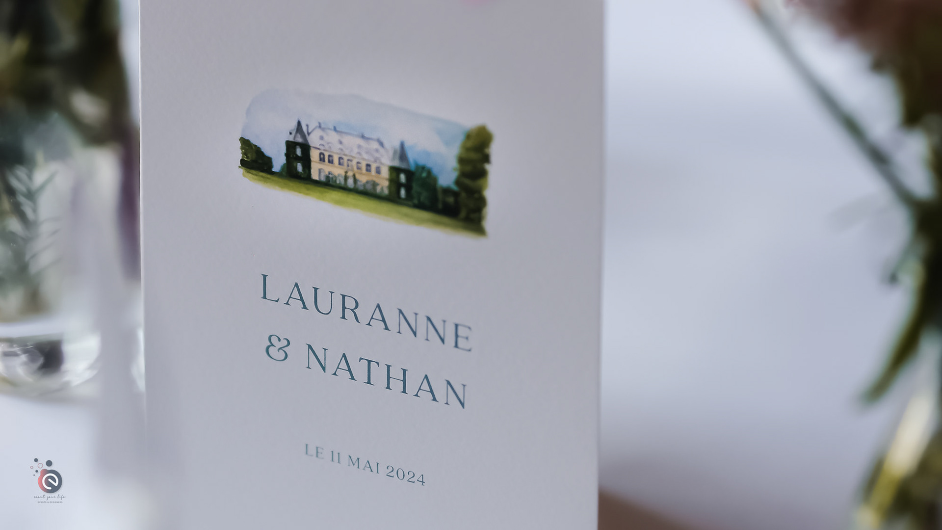 Papeterie de mariage en Belgique – faire-part, menus et plan de table par event your life