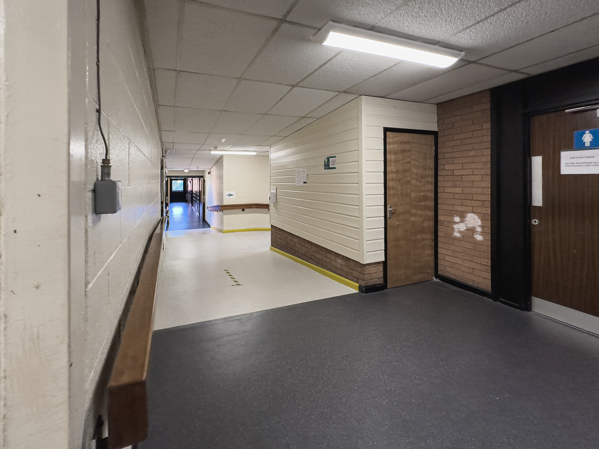 The ramps down to the Music Dept
