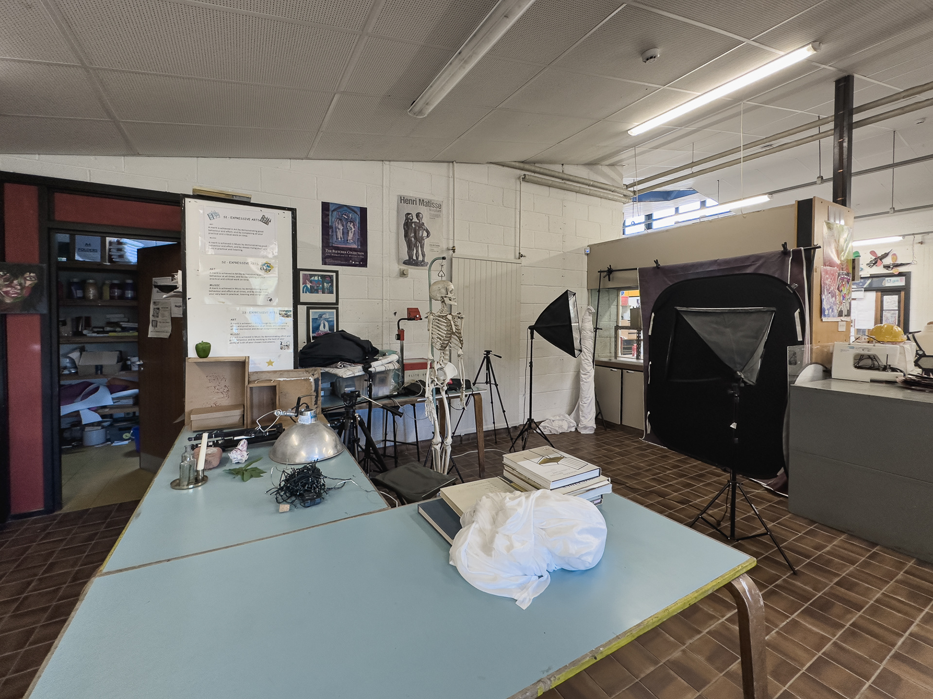 Pottery area - now includes a photo studio setup.