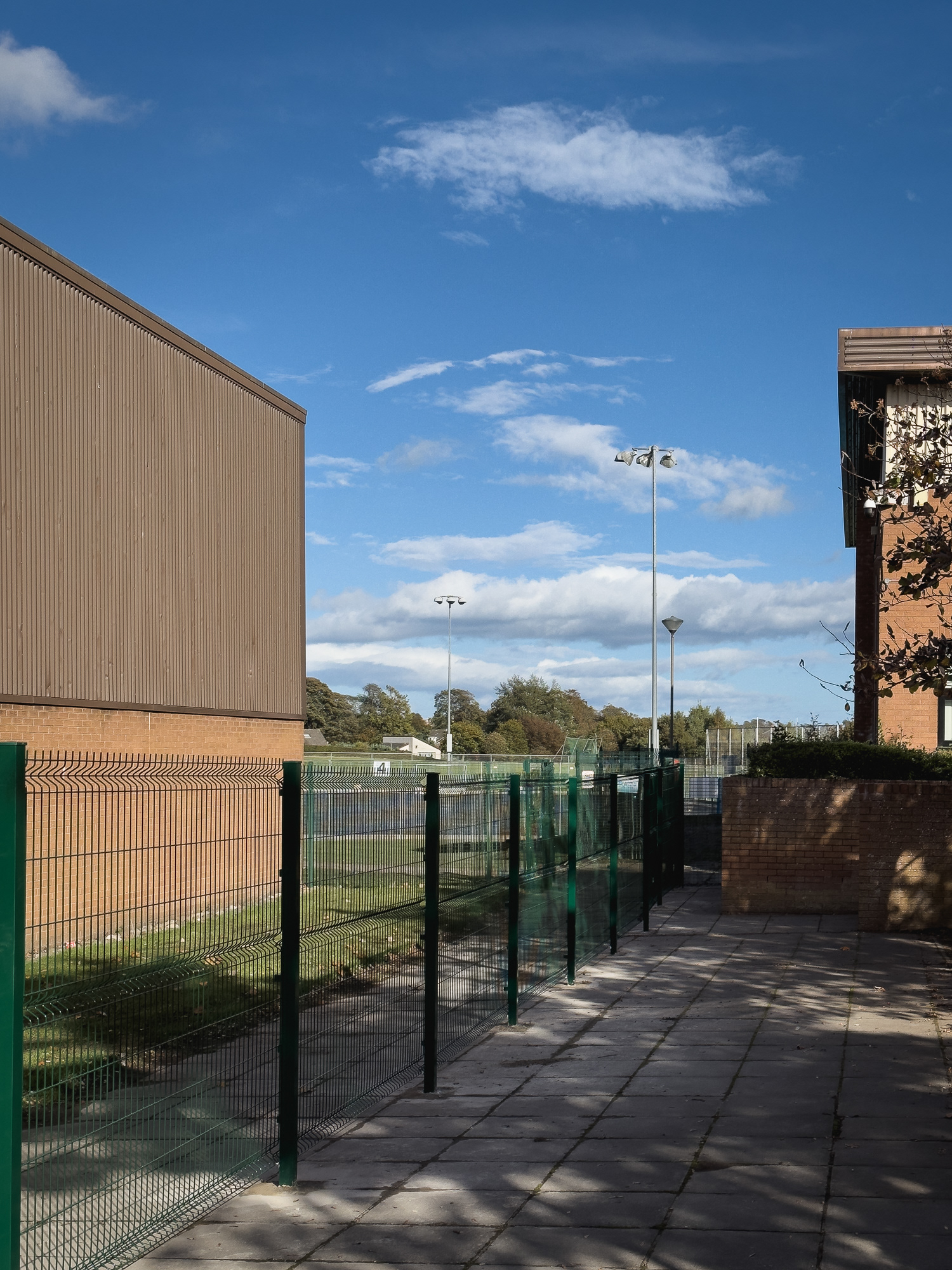 Security fencing between the school and the Sports Centre
