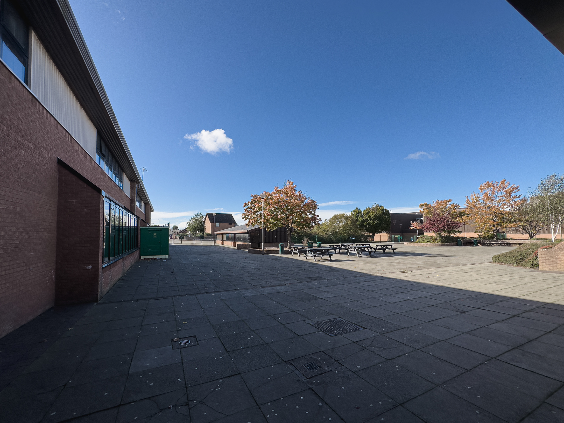 New main entrance looking towards the main gates.