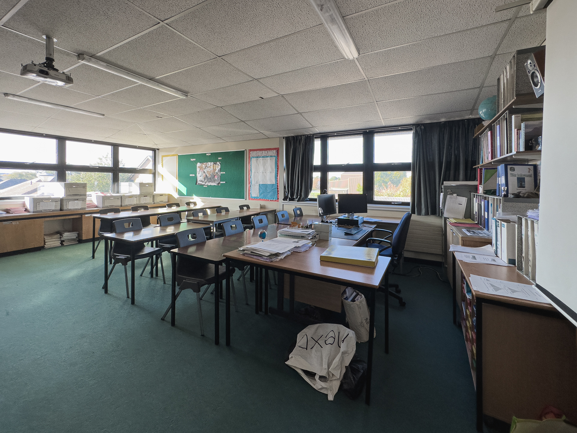 Mrs Johnston's Geography classroom.