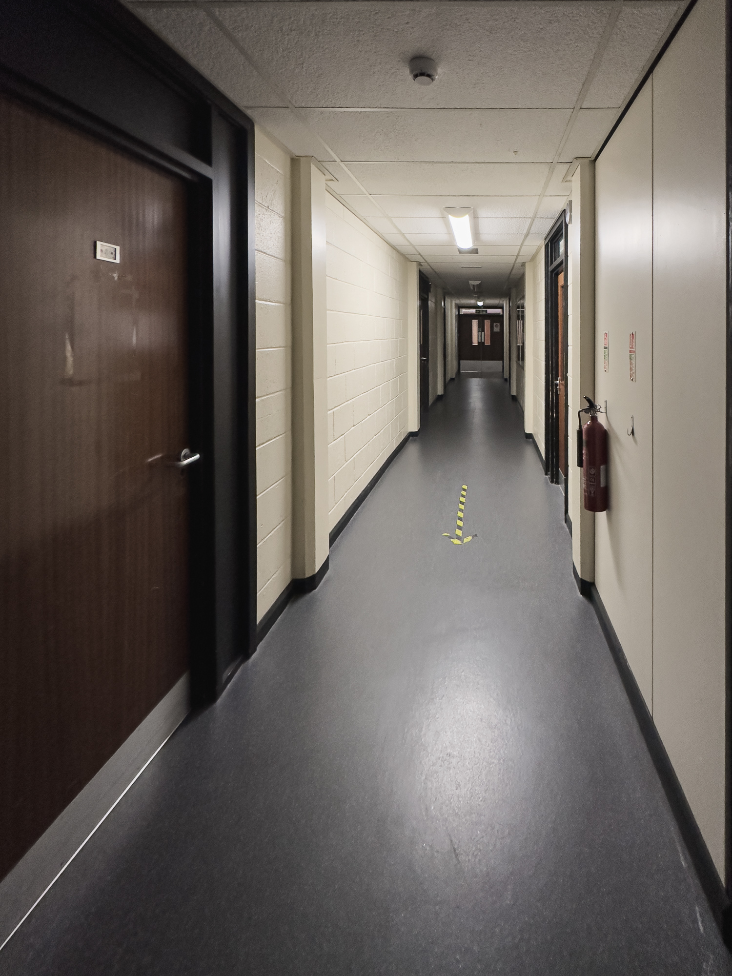 Looking down the English dept corridor.