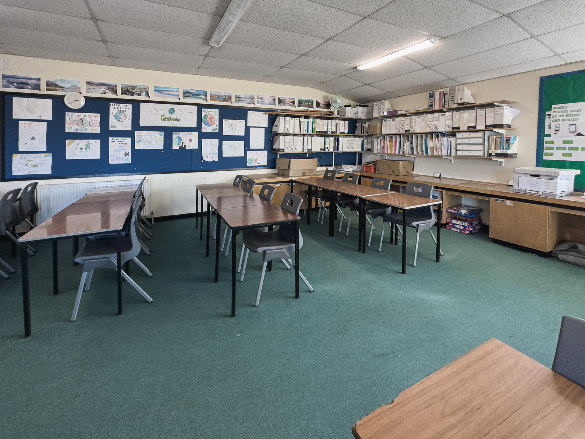 Mrs Johnston's Geography classroom.