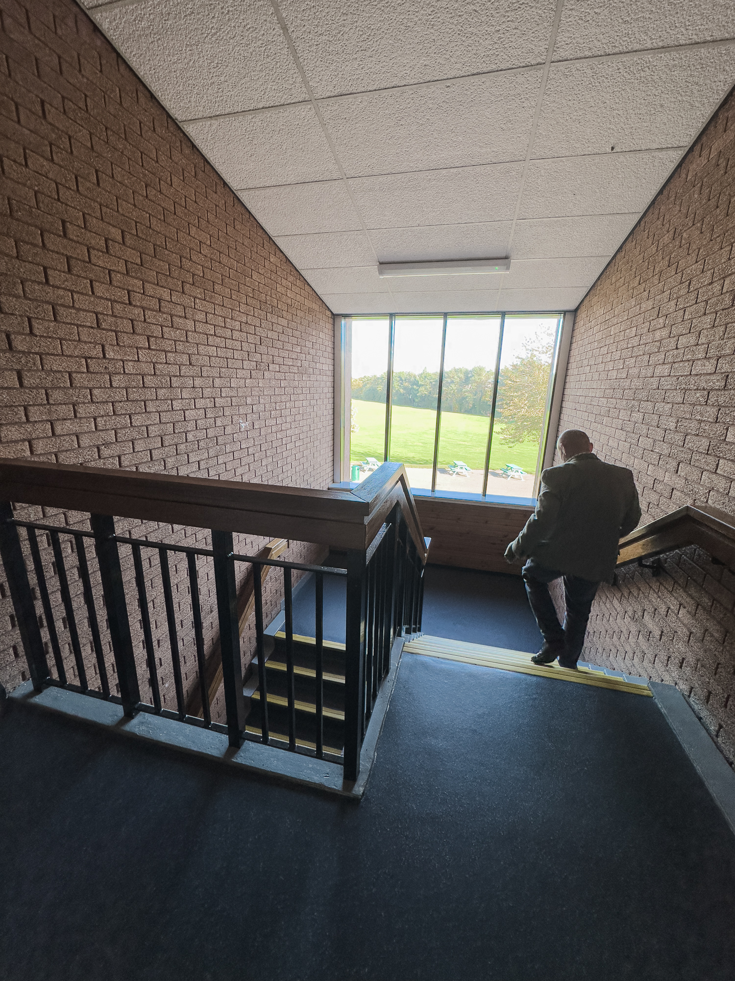 Home Economics stairwell down to English dept.