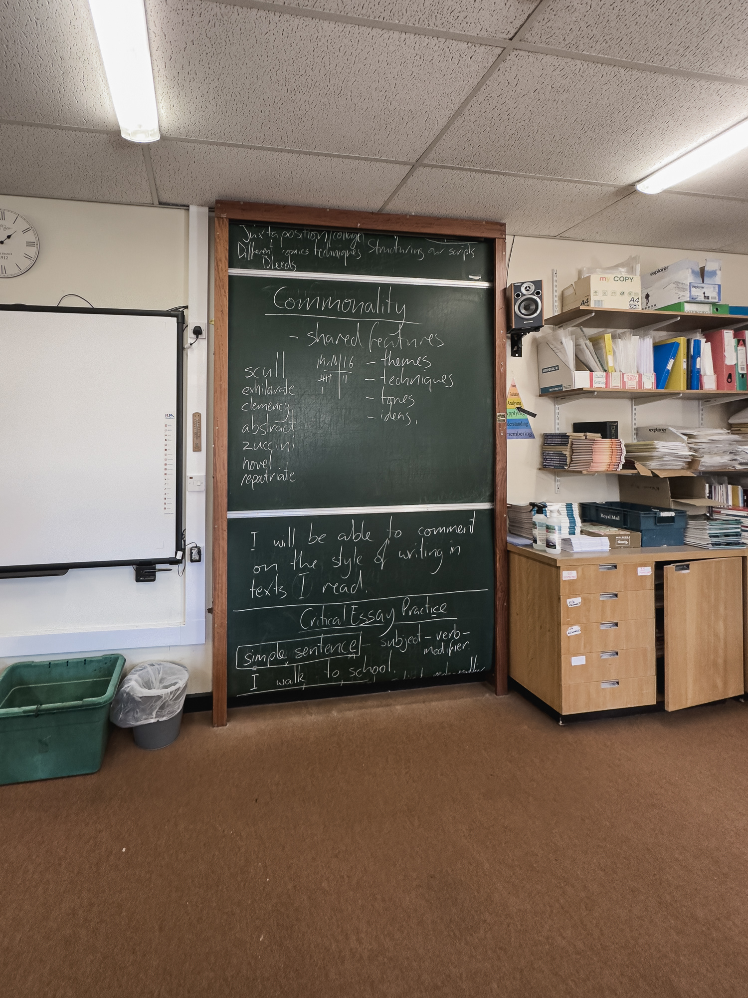 One of the few remaining blackboards - the current teachers really like them.