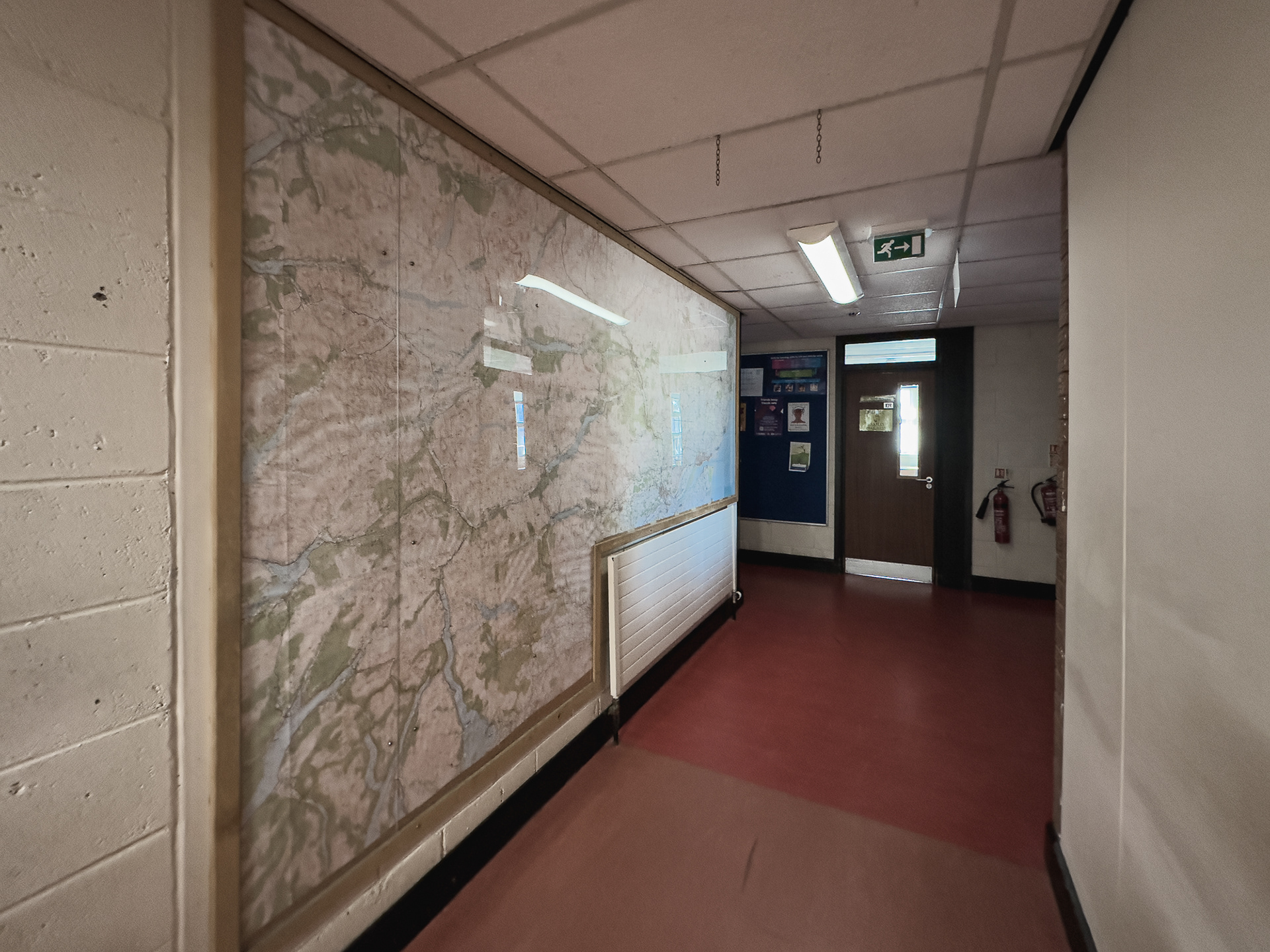 Geography Dept at the end of the corridor.