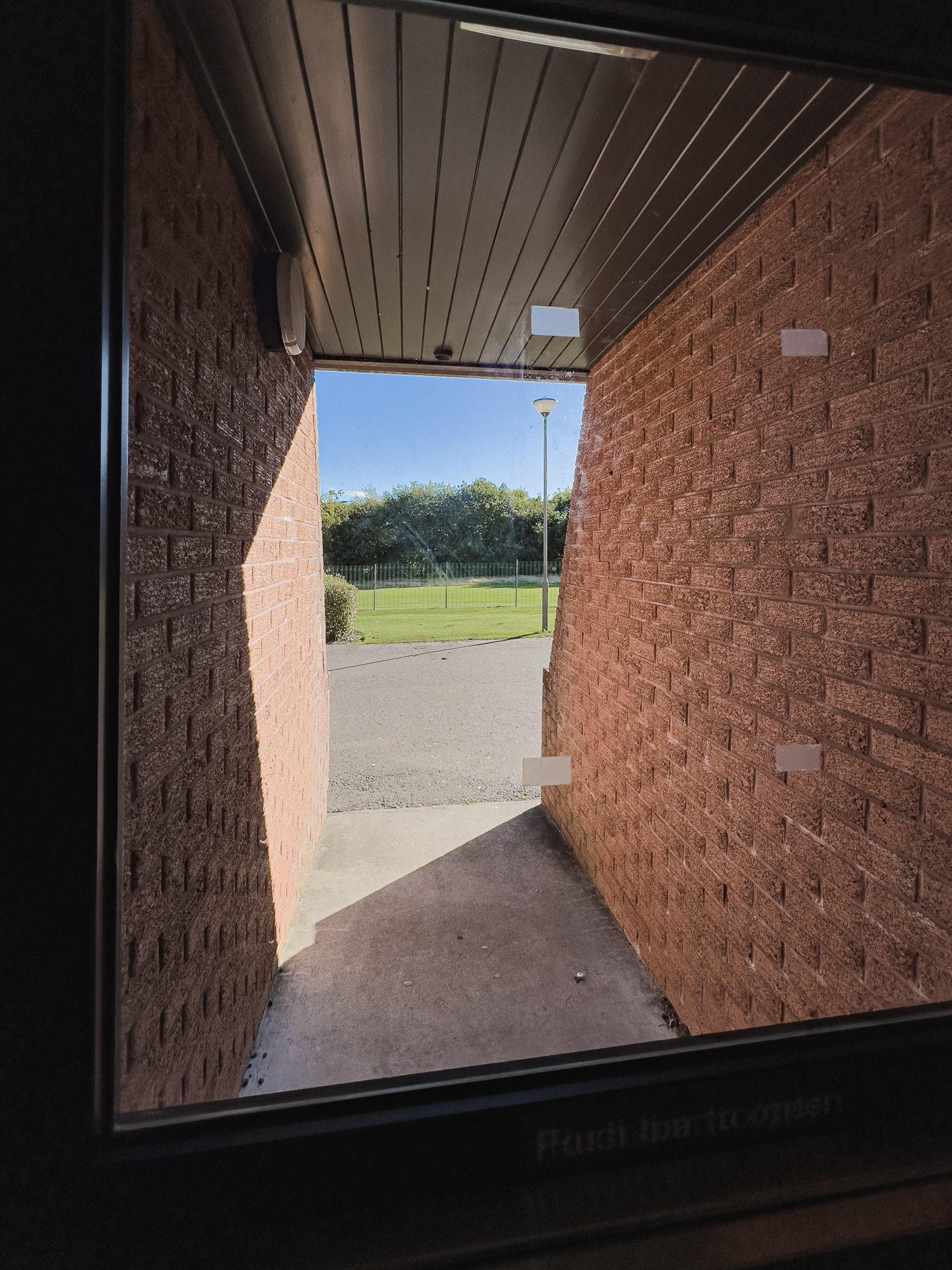 Back door outside Mr Farmer's classroom.