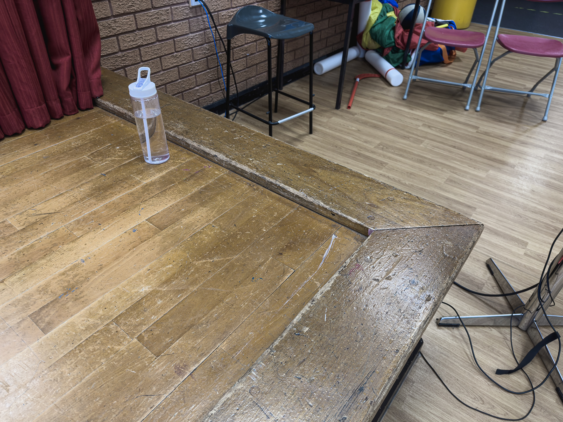 Stage detail - many a student has tripped on this I'm sure.