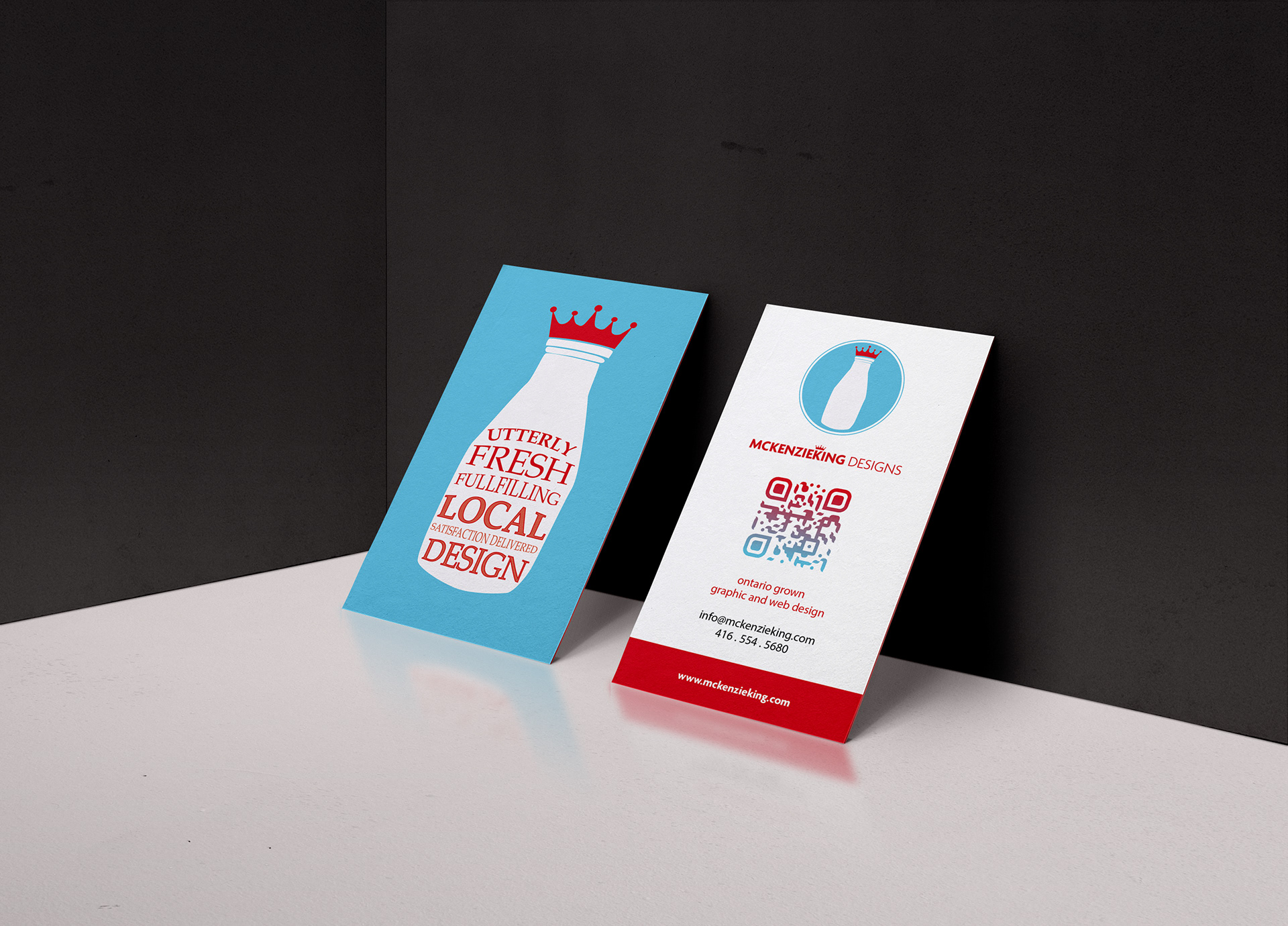 Mckenzieking Designs digital business card with QR code