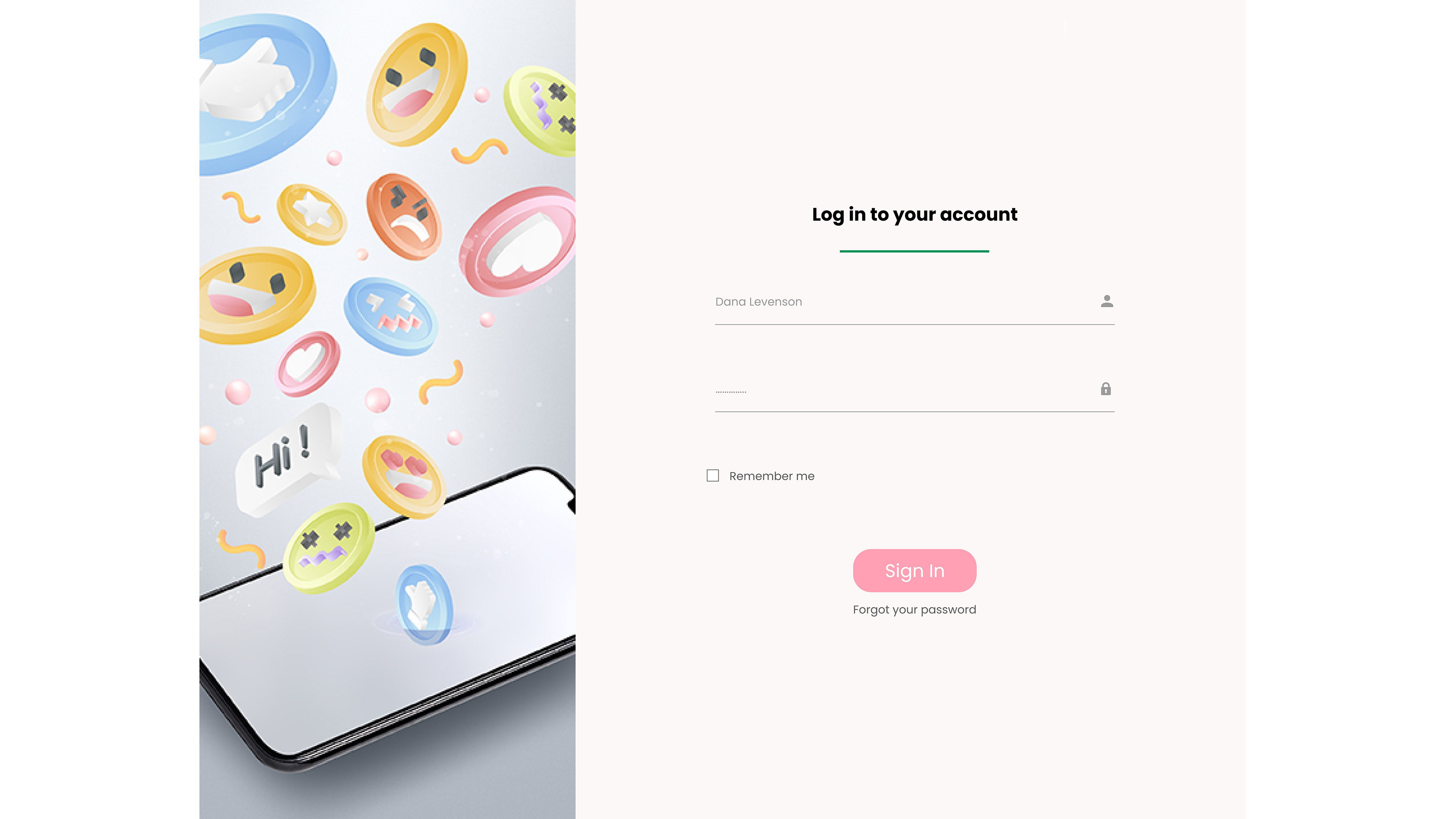 Landing Page Log-In