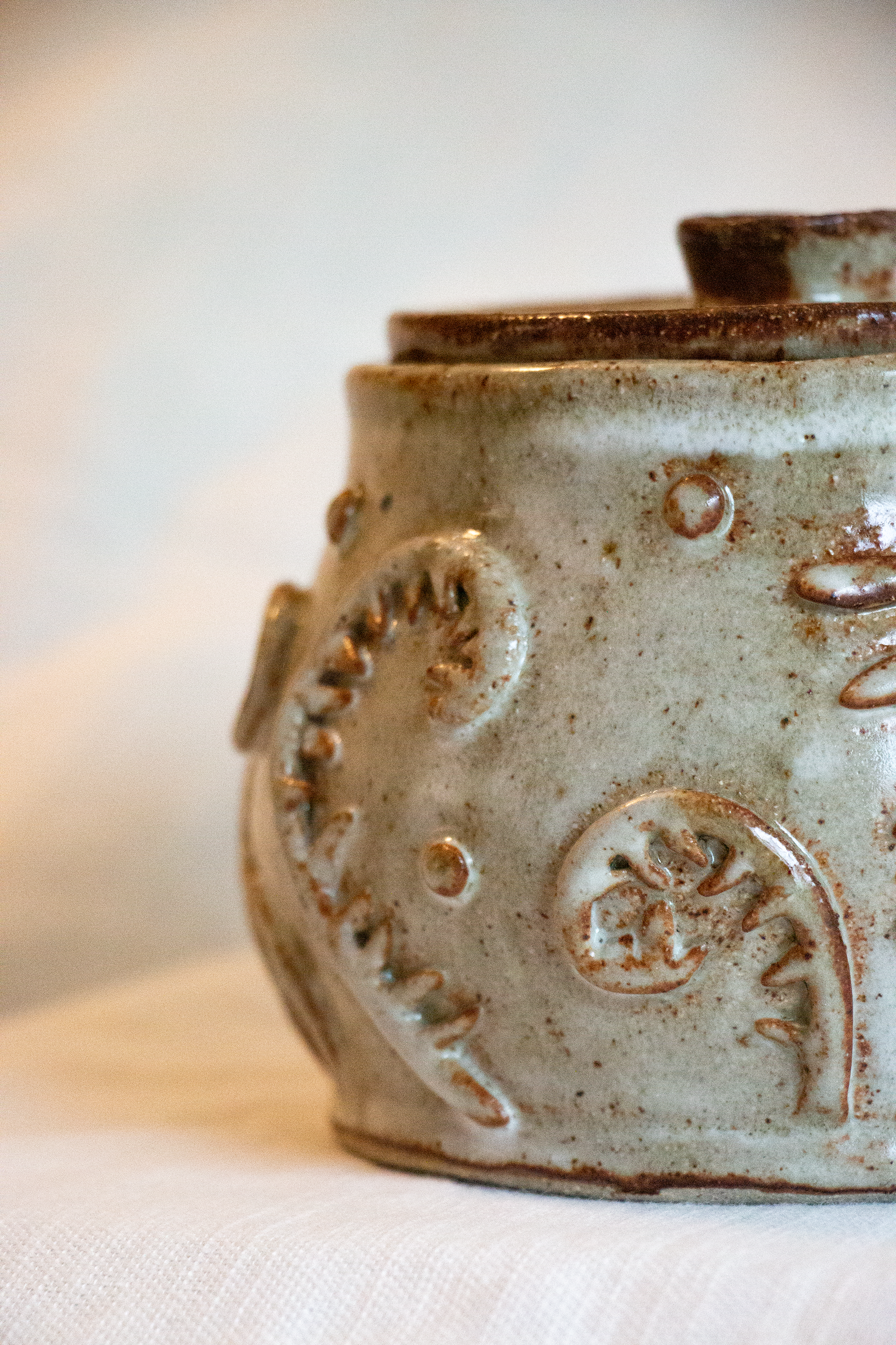 Spring 2023, Stoneware, amber and white glaze