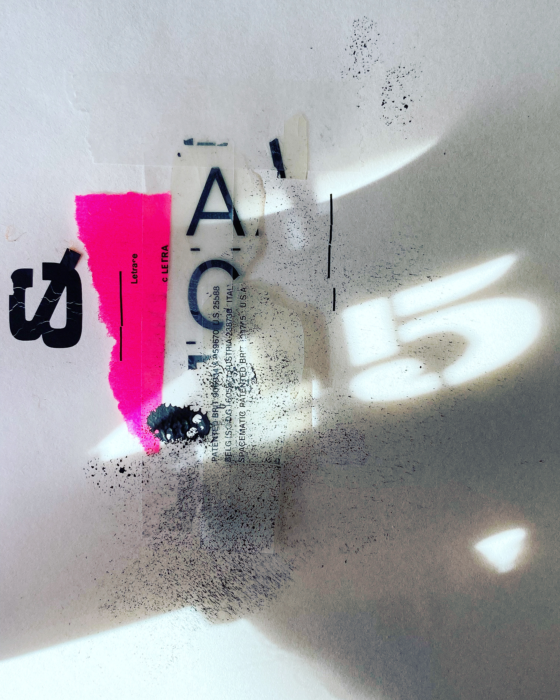 Letraset© and projected light