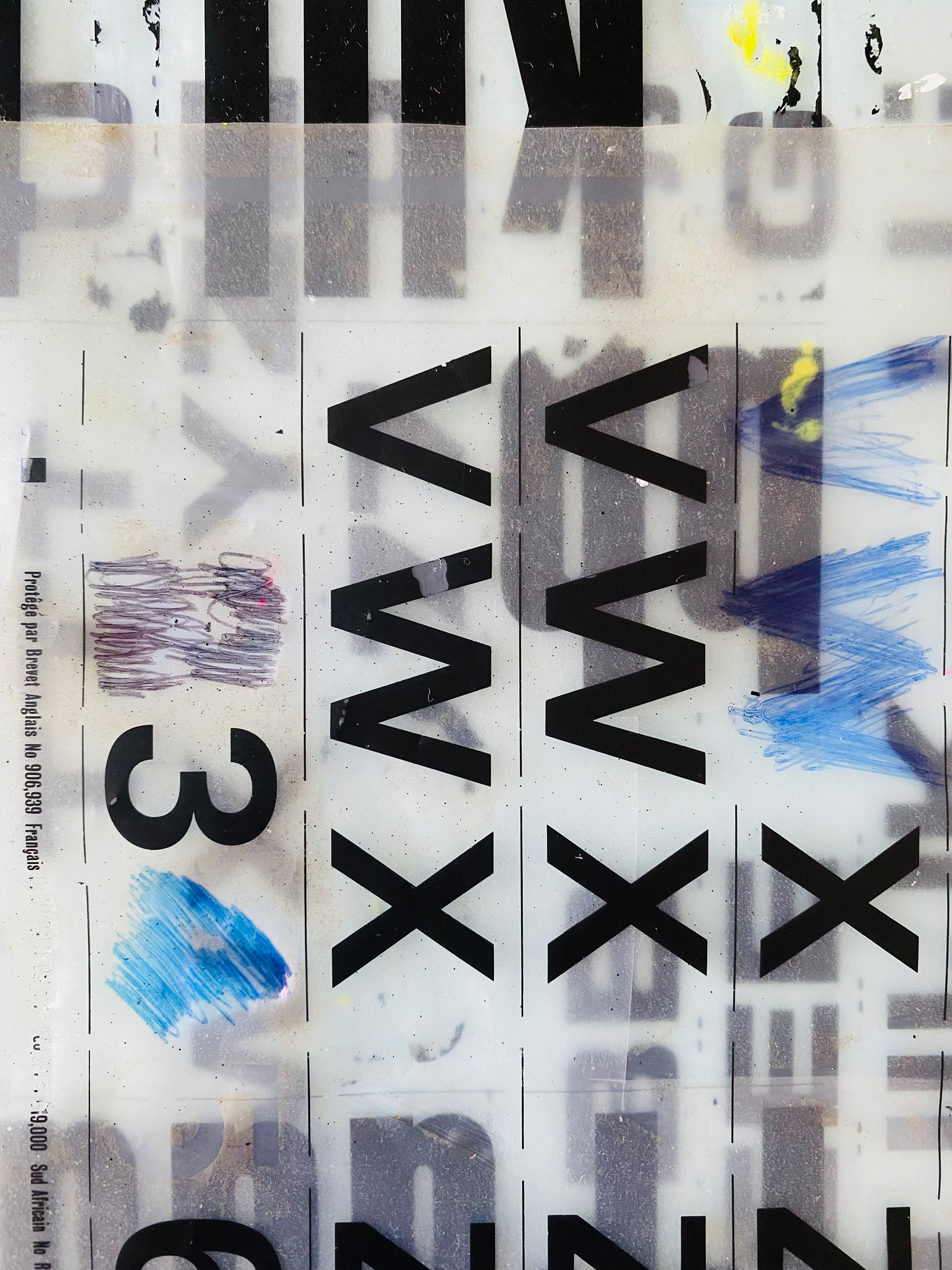 Layered Letraset© Sheets