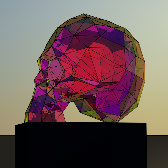 The Dichroic Skull 3D Render