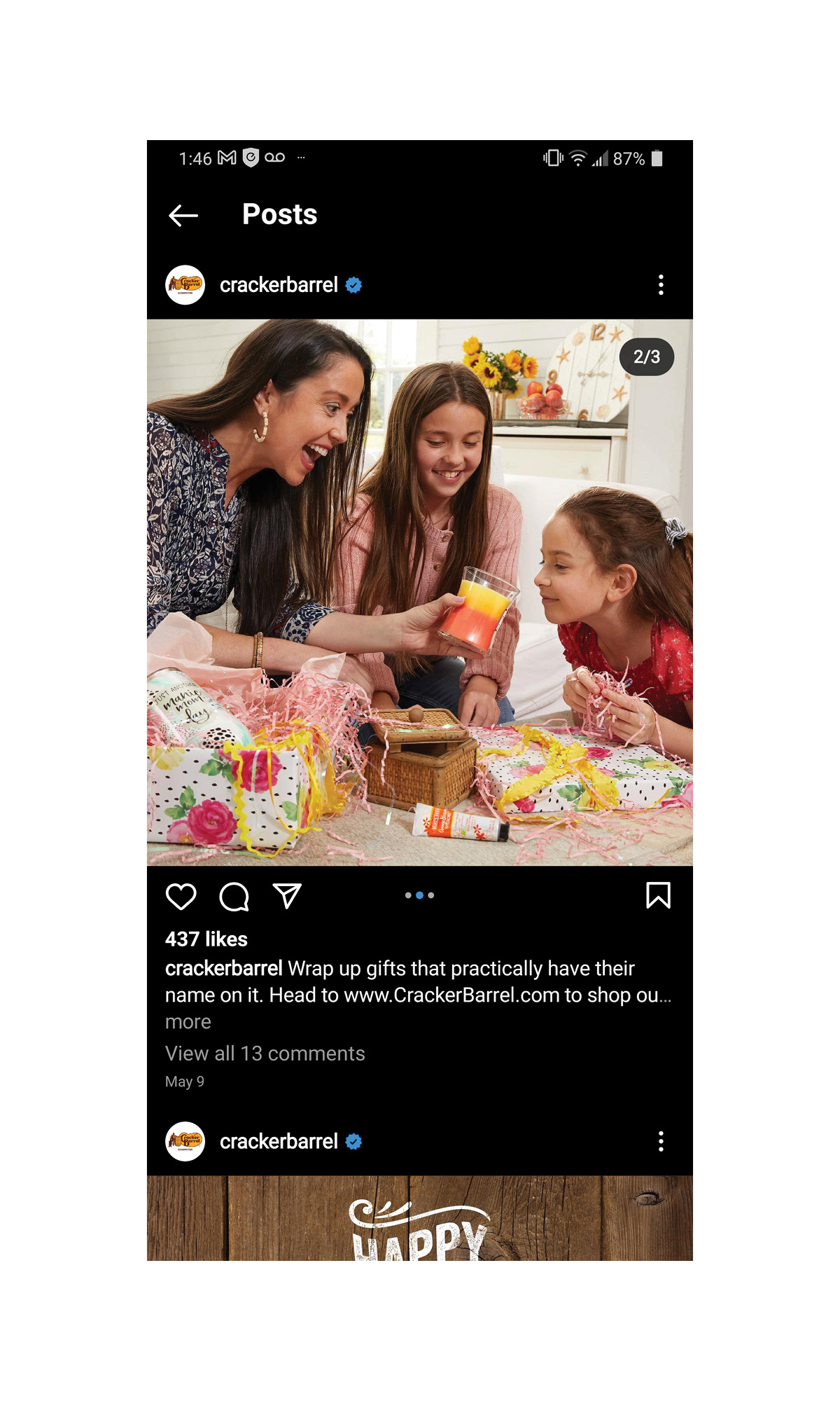 2 - Facebook and Instagram carousel for national retail campaign  © CBOCS Properties, Inc.