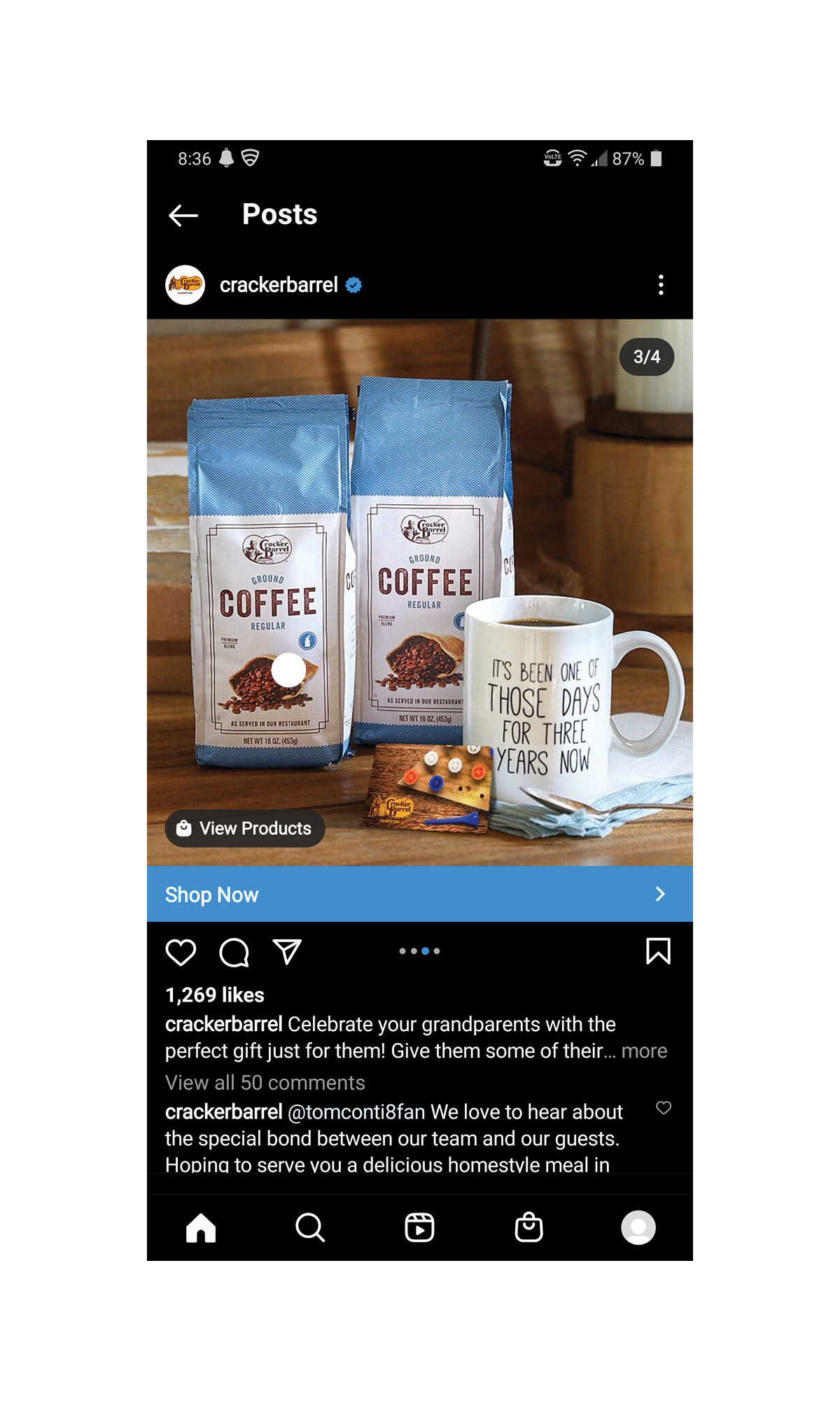 3 - Facebook and Instagram carousel for national retail campaign  © CBOCS Properties, Inc.