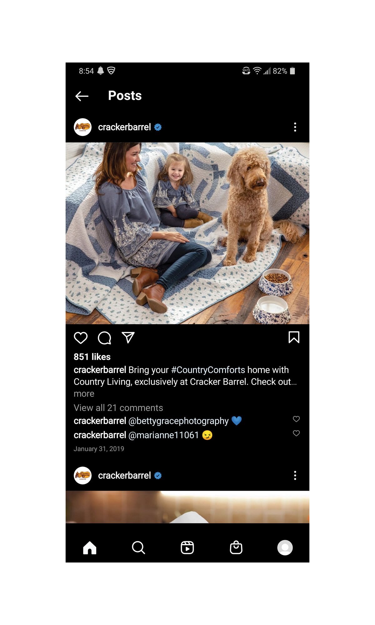 Facebook and Instagram in-feed in partnership with Country Living  © CBOCS Properties, Inc.