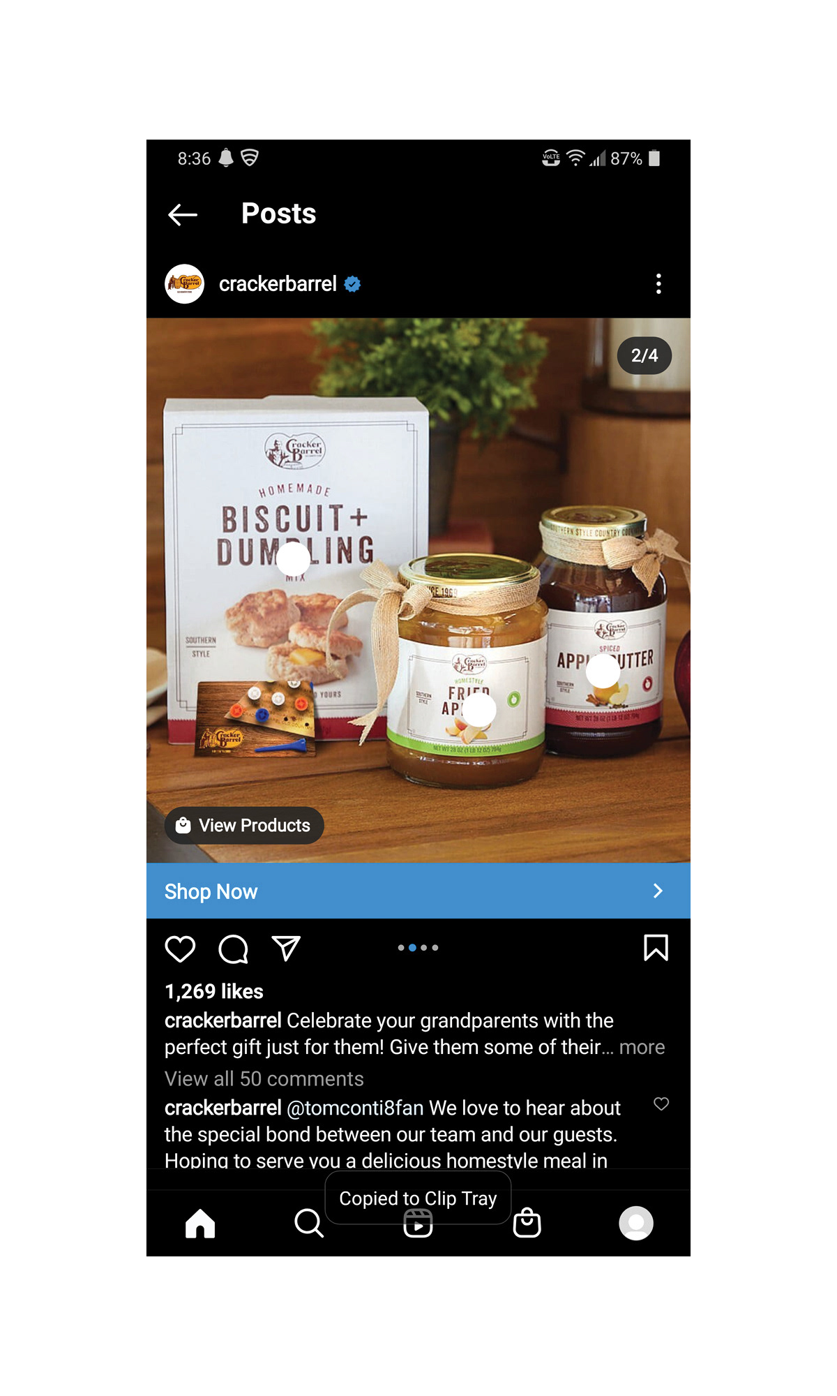 2 - Facebook and Instagram carousel for national retail campaign  © CBOCS Properties, Inc.