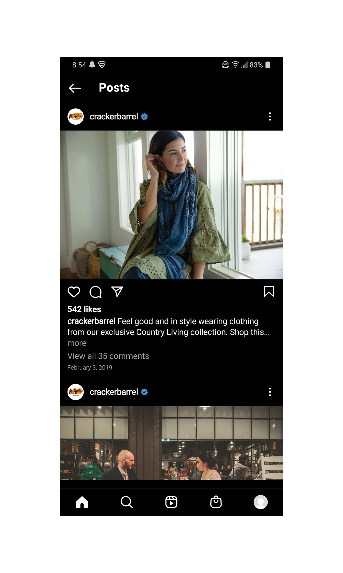 Facebook and Instagram in-feed in partnership with Country Living  © CBOCS Properties, Inc.