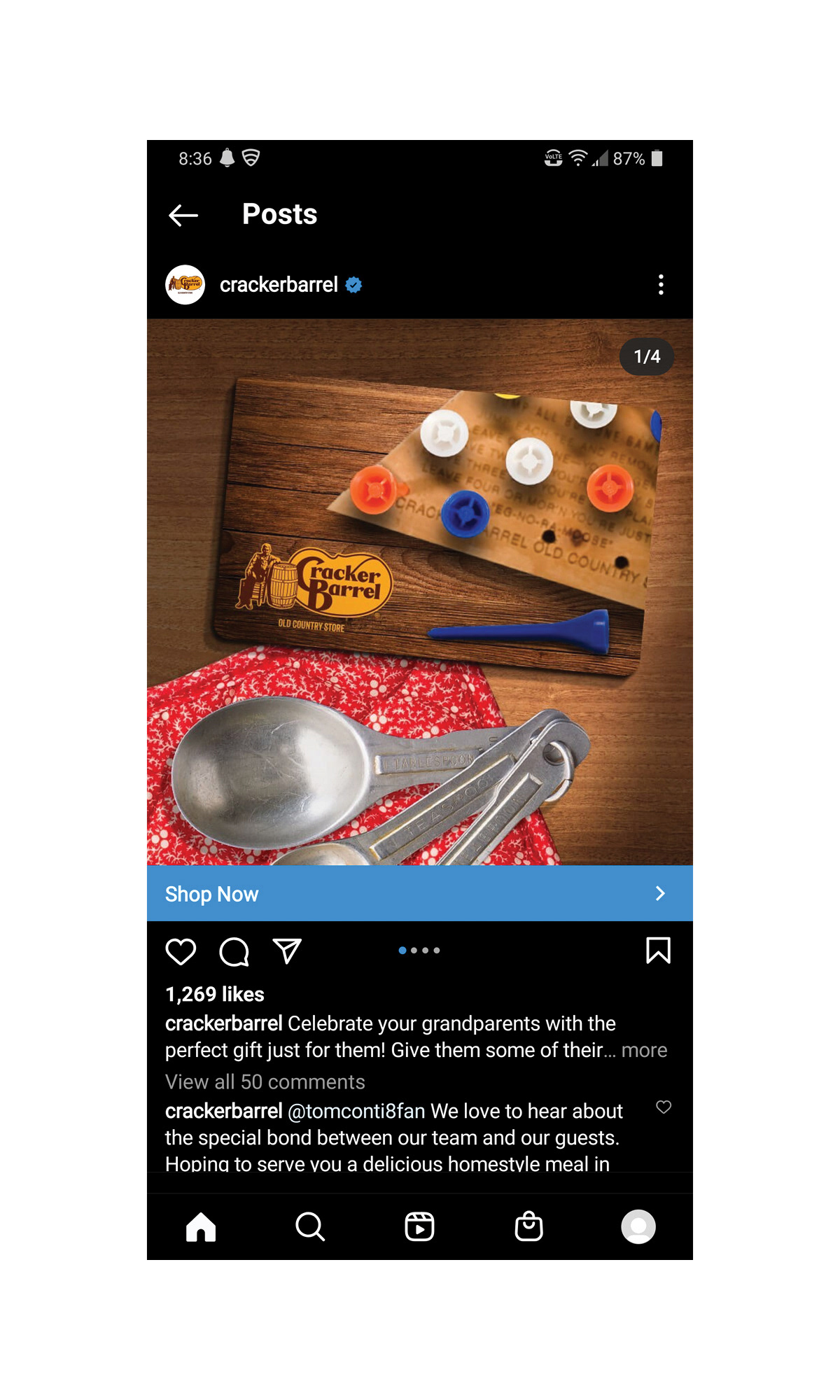 1 - Facebook and Instagram carousel for national retail campaign  © CBOCS Properties, Inc.